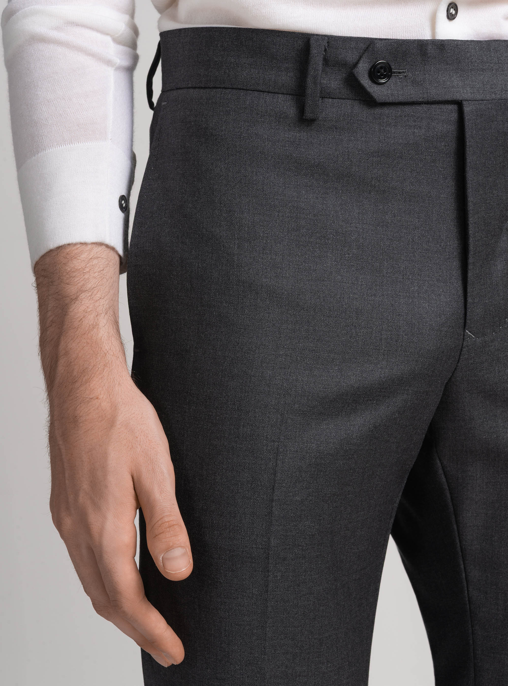 Pure wool suit trousers Vitale Barberis Canonico, ASPHALT GREY
