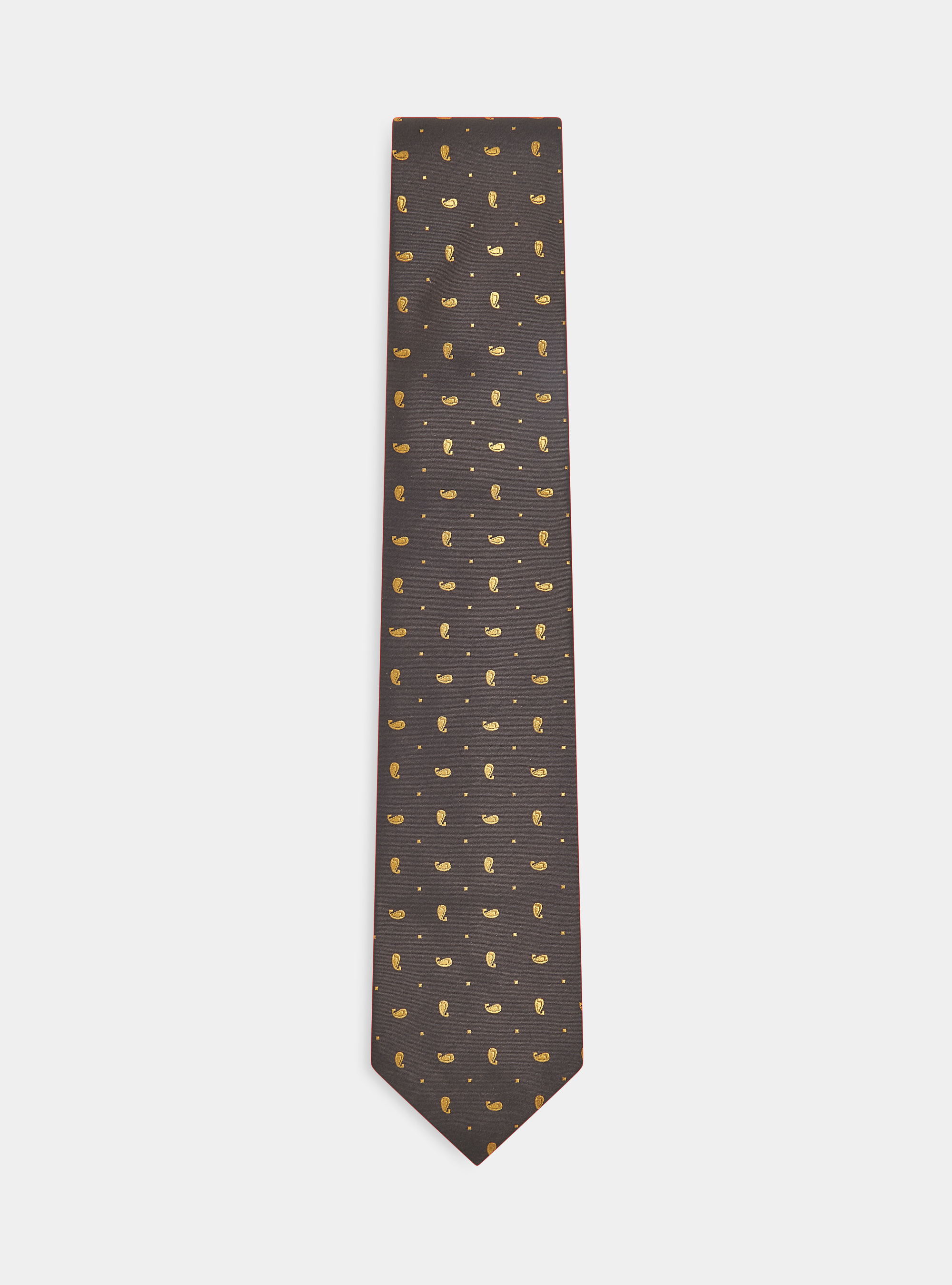 Jacquard silk tie, MARRONE/ARANCIO BB3