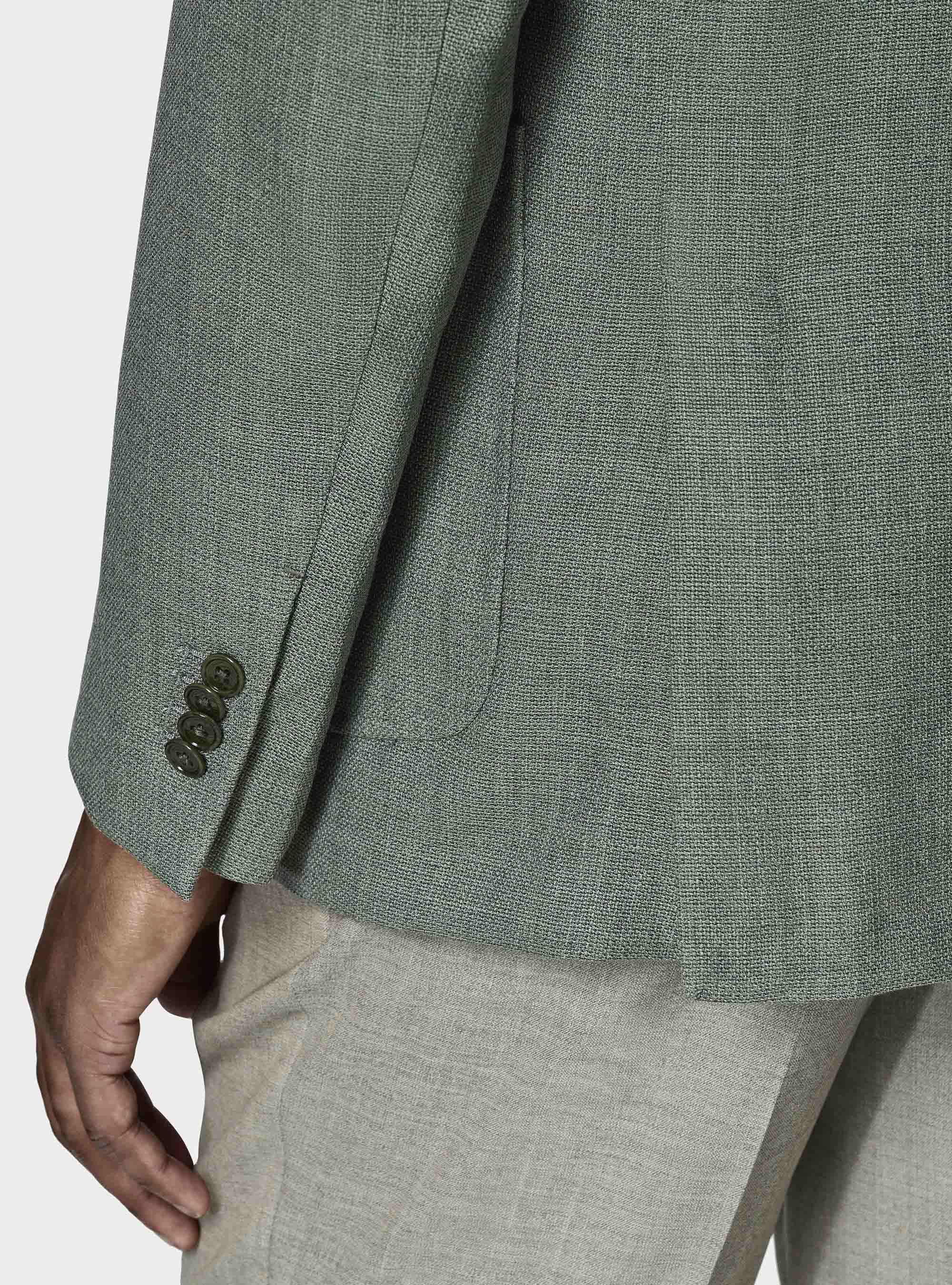 Jacke aus reiner Wolle mit Mikrotextur, SALVIA 0602C