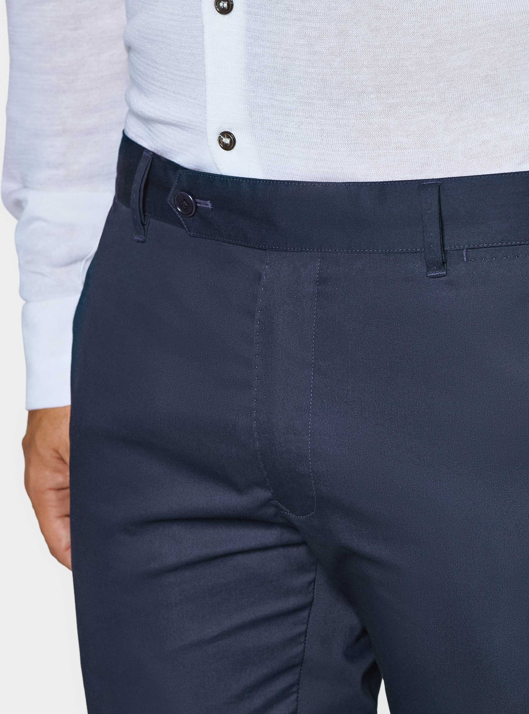 Lightweight twill slim fit chino trousers, NAVY BLUE