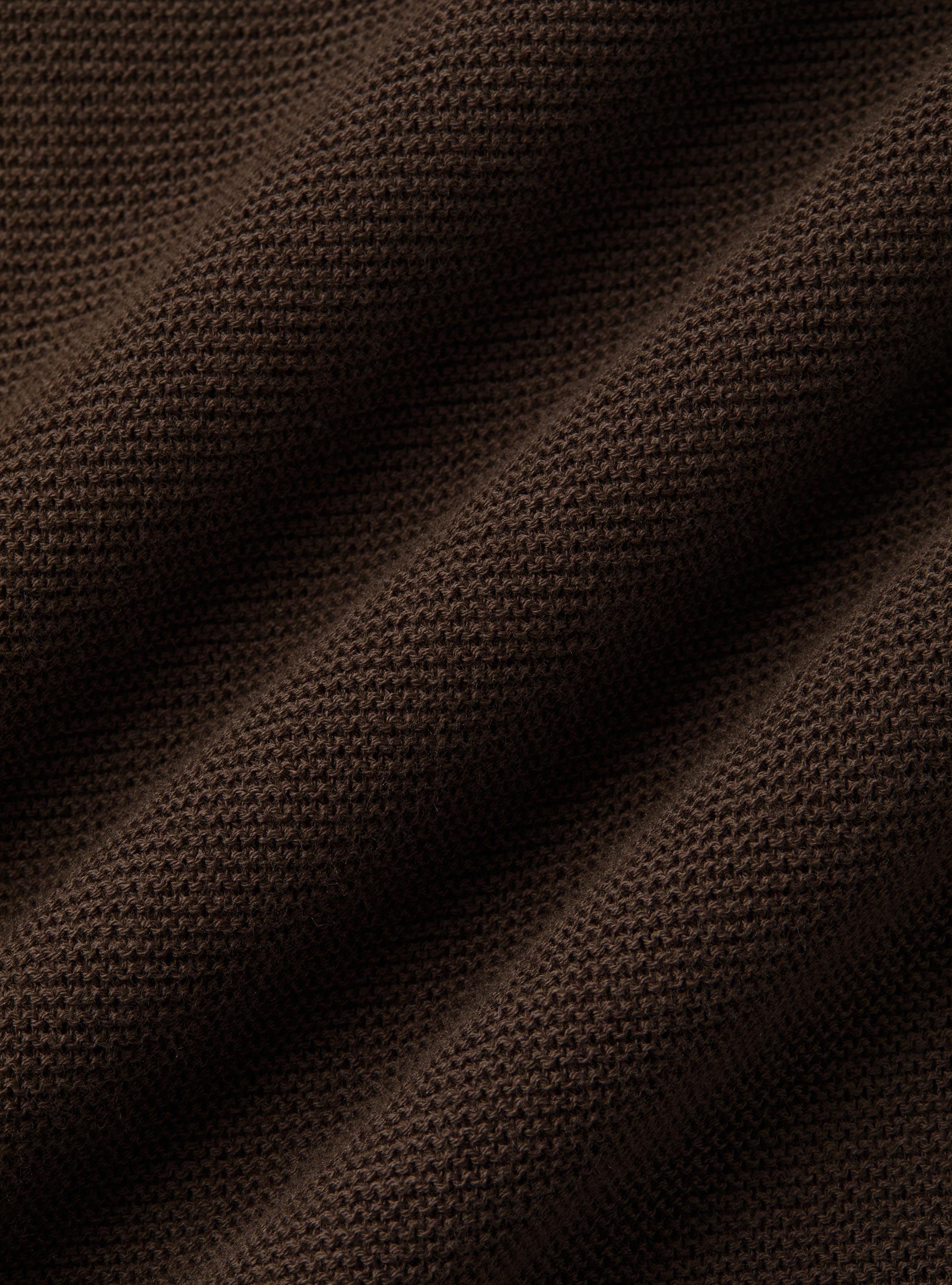 Gestricktes Links-Poloshirt aus extrafeiner Baumwolle, MARRONE 0507C