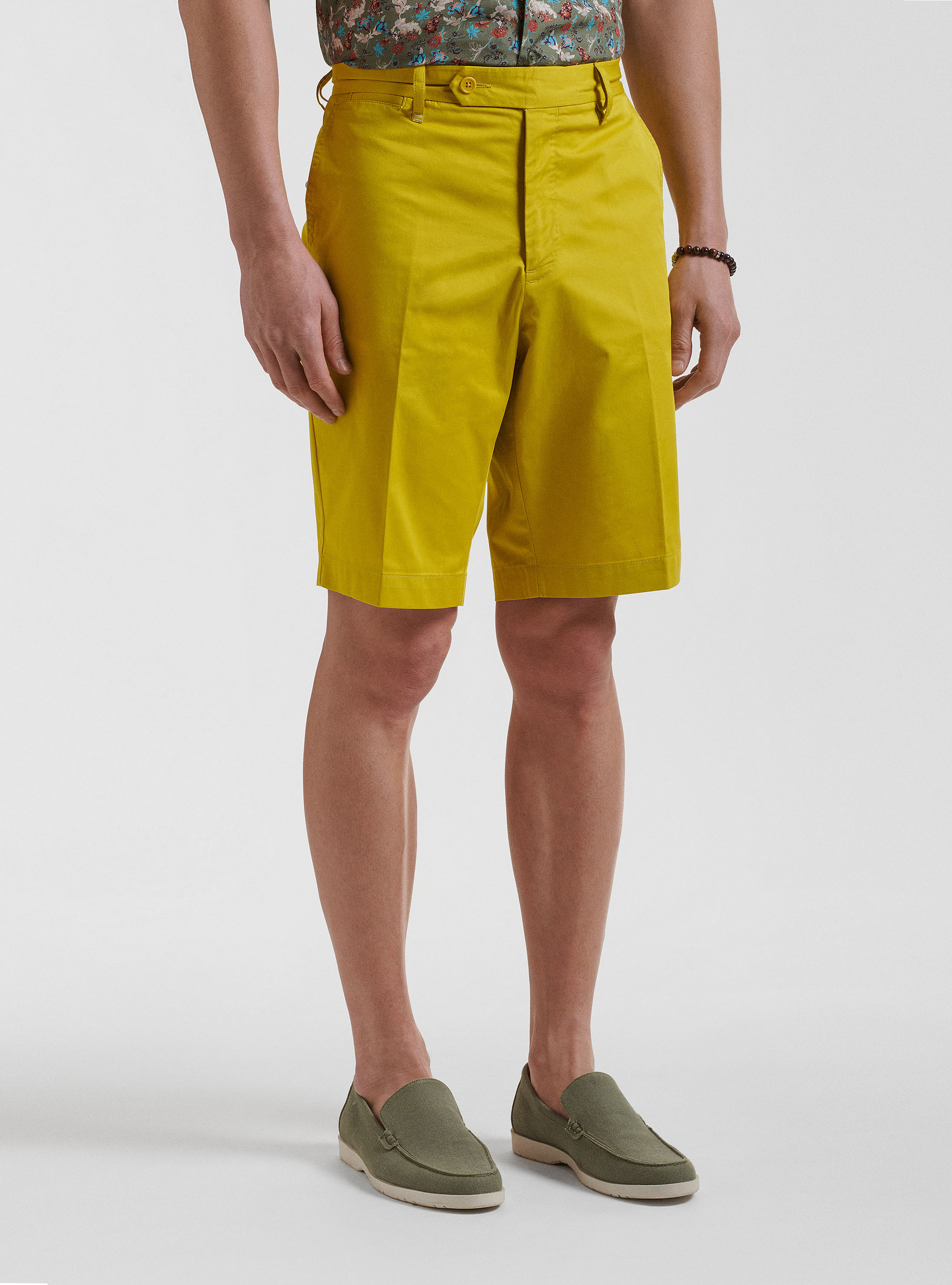 Lightweight twill shorts, YELLOW