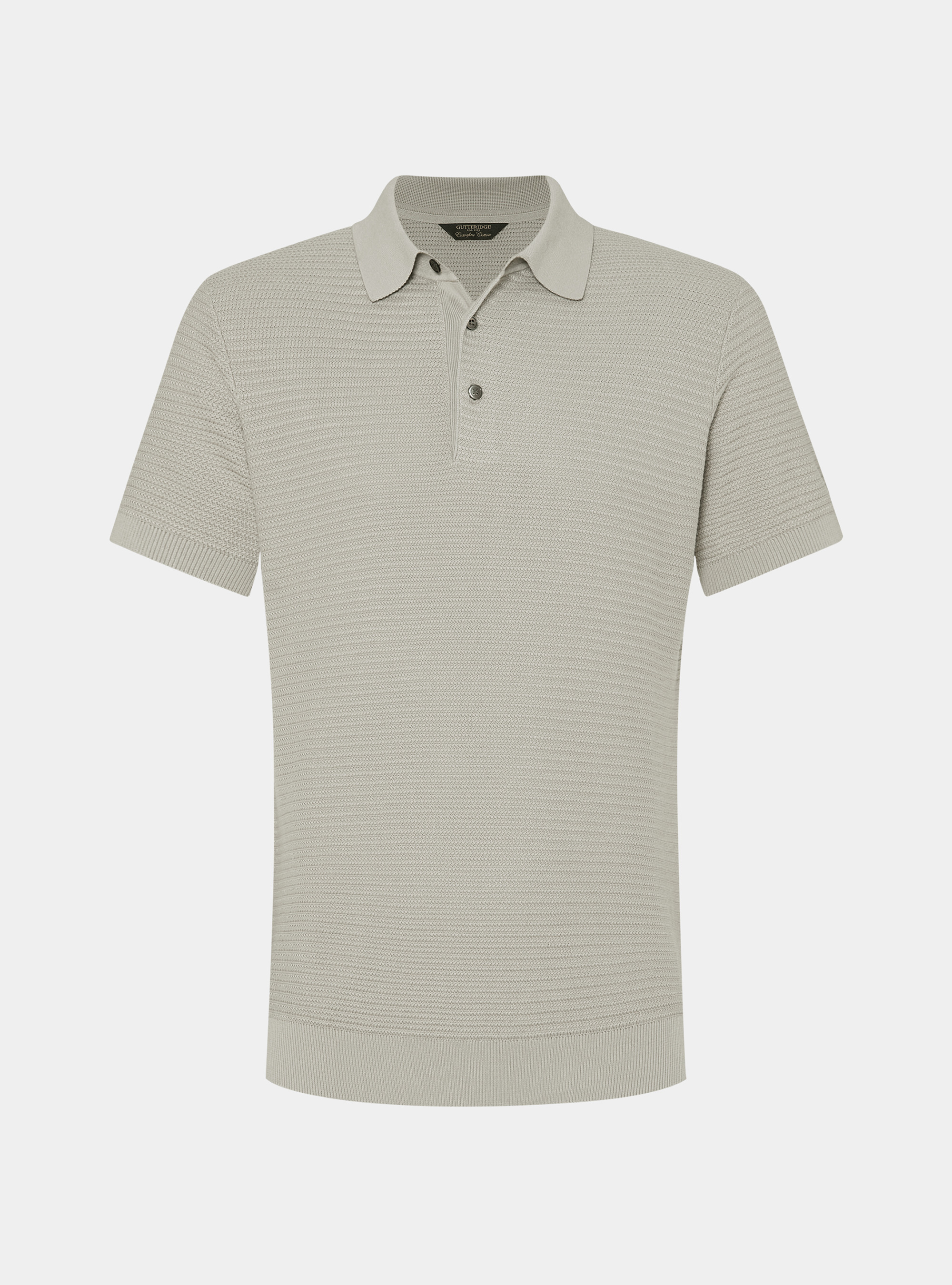 Polo en maille de coton textur&eacute;, SABLE