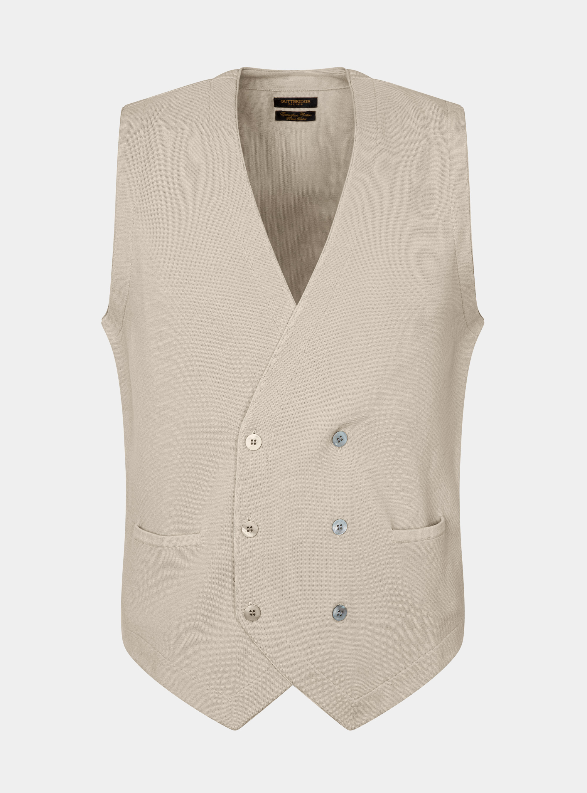 Knitted waistcoat in pure extra-fine cotton, ECRU