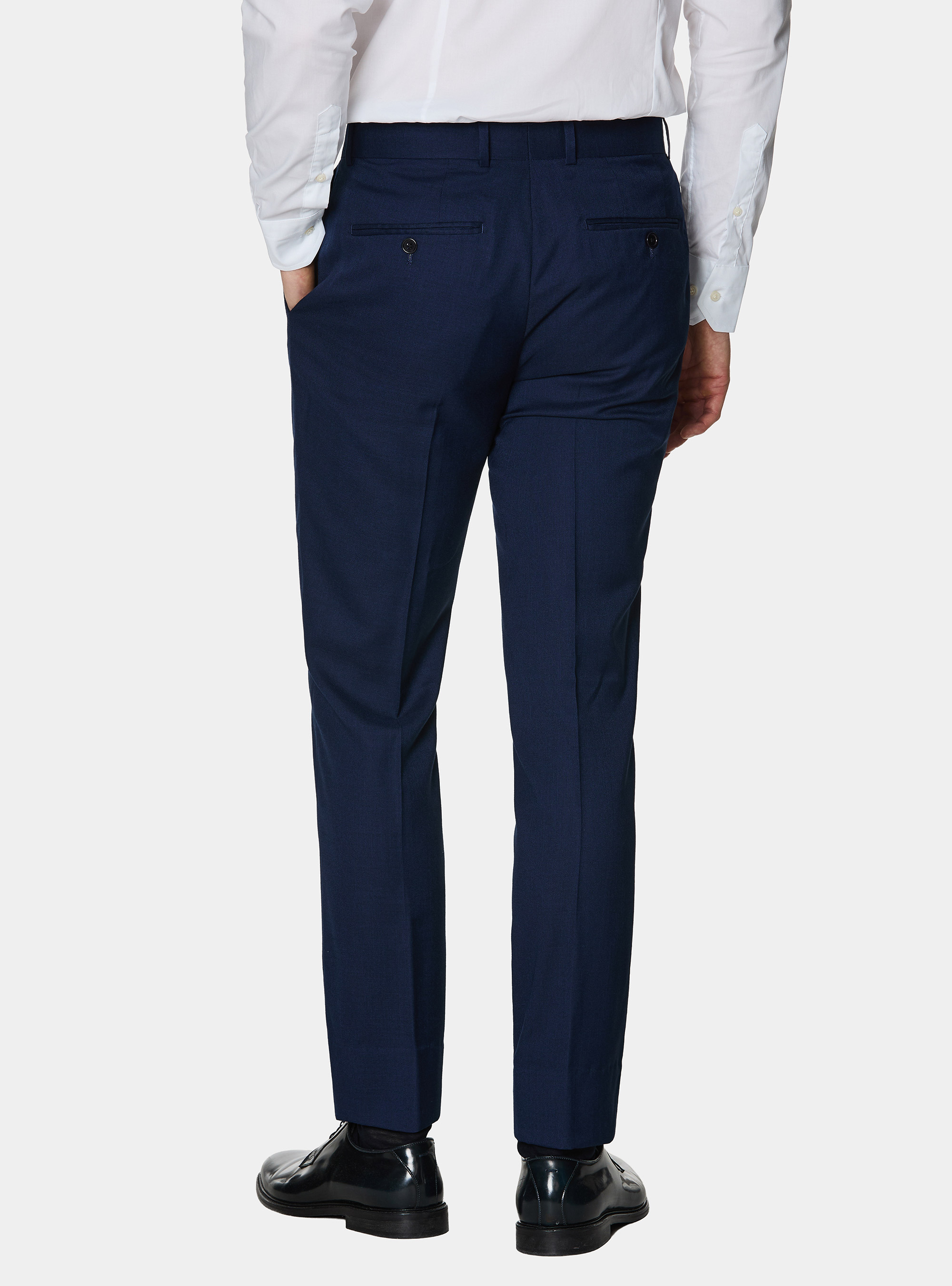 Hopsack suit trousers, NAVY BLUE