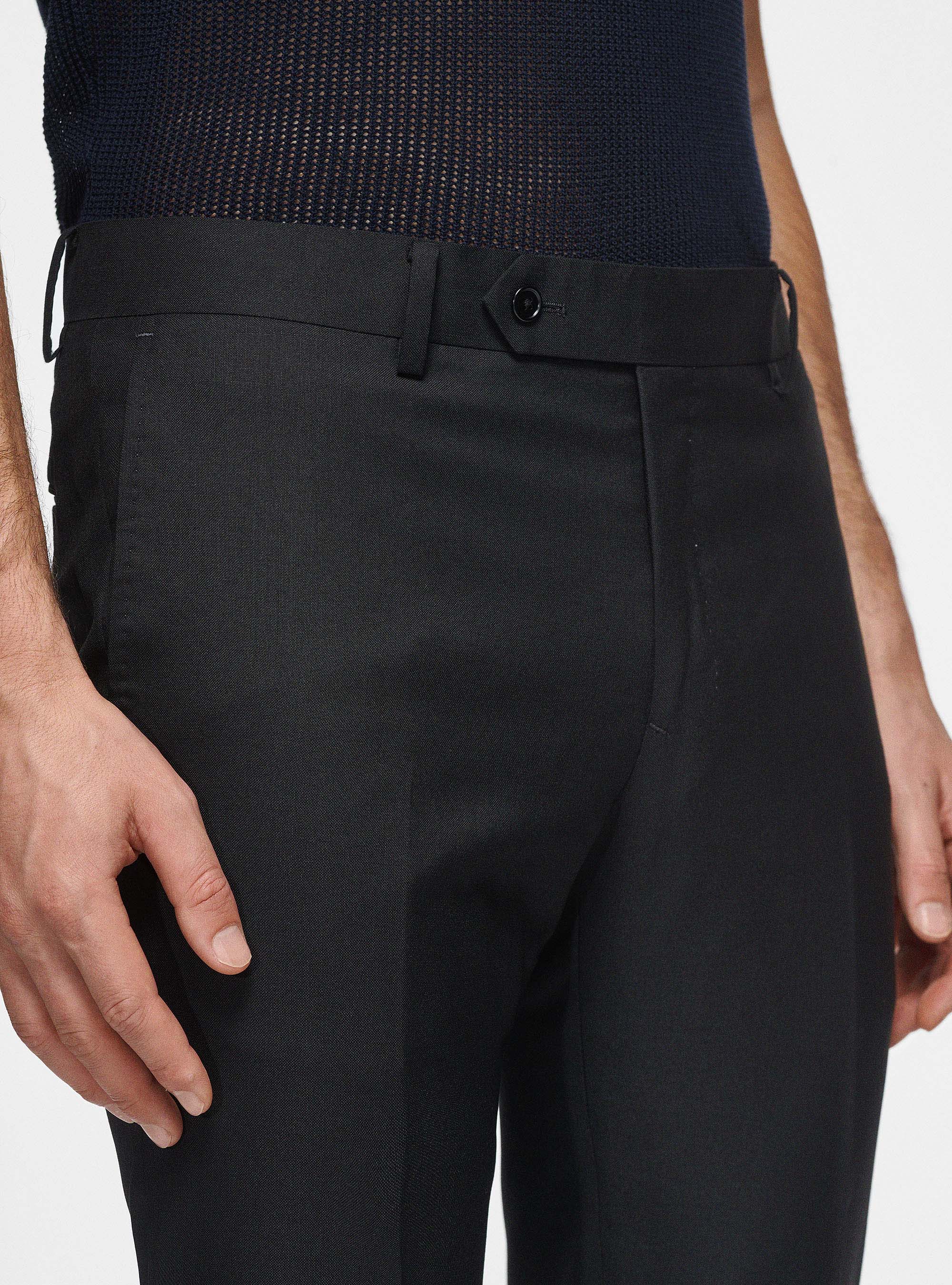 Pantalon en pure laine Vitale Barberis Canonico, NOIR
