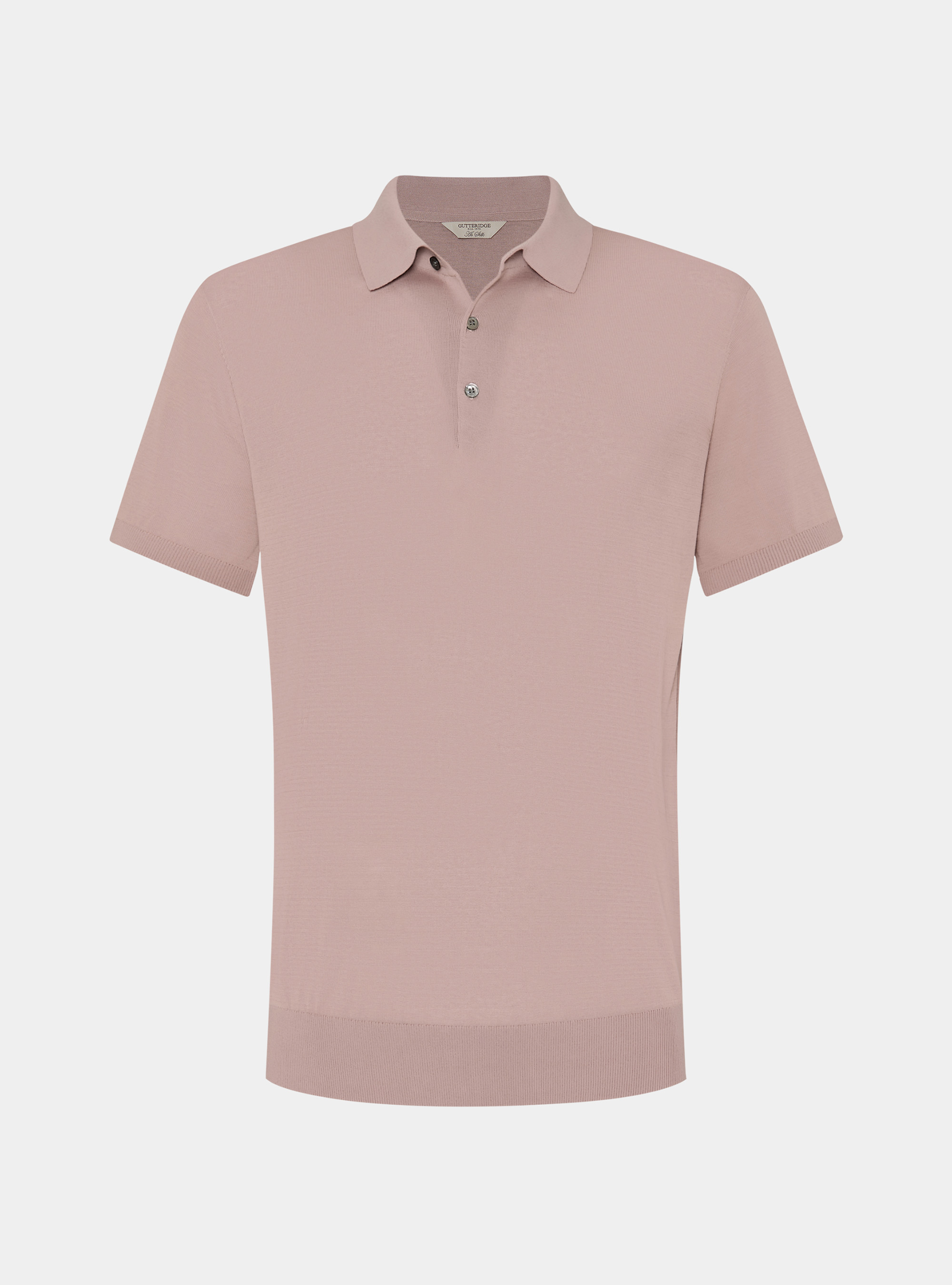Cotton and silk polo shirt, 0441C ROSA SCURO