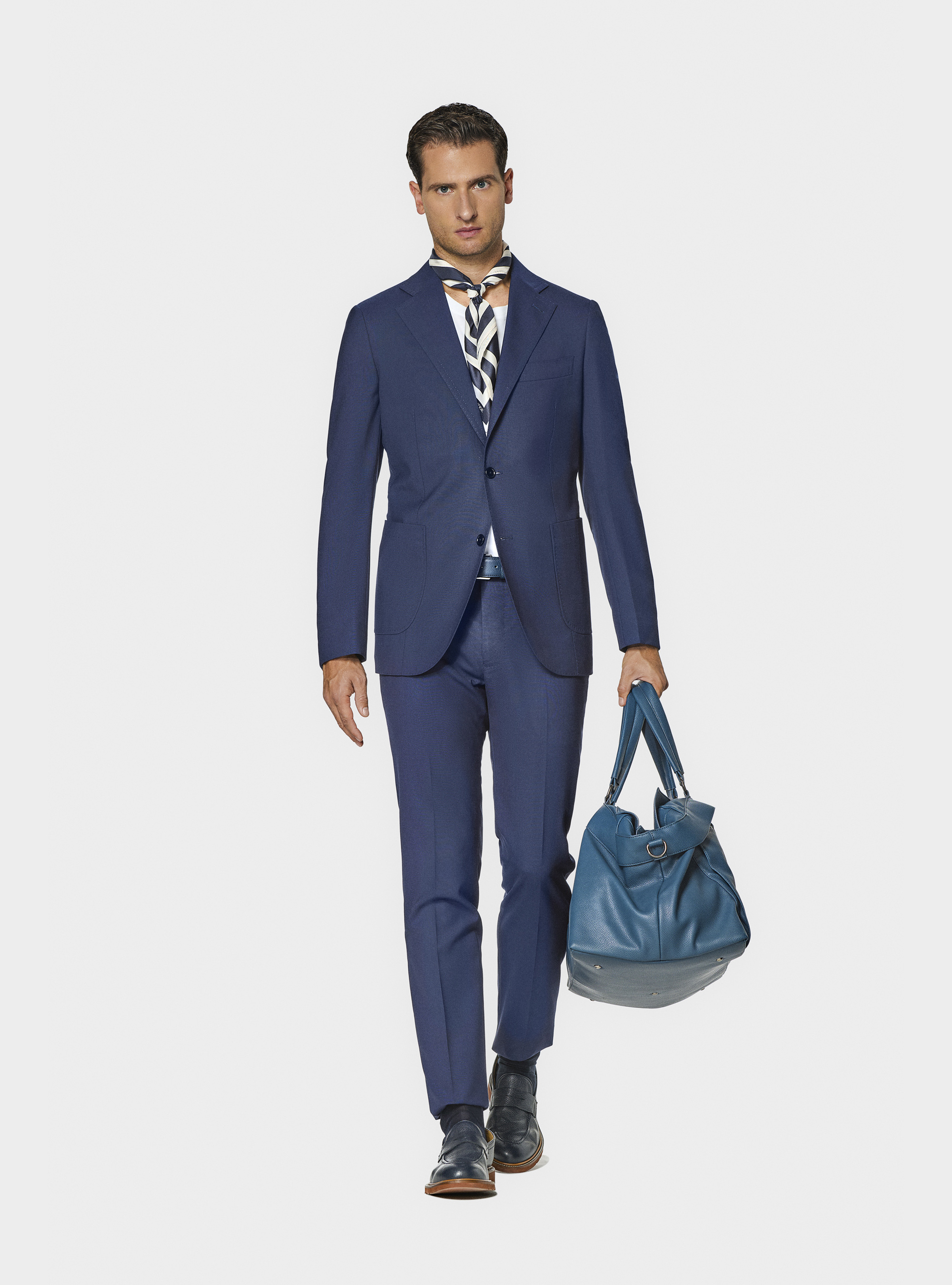 Pantaloni abito travel in pura lana Cerruti, BLU NAVY