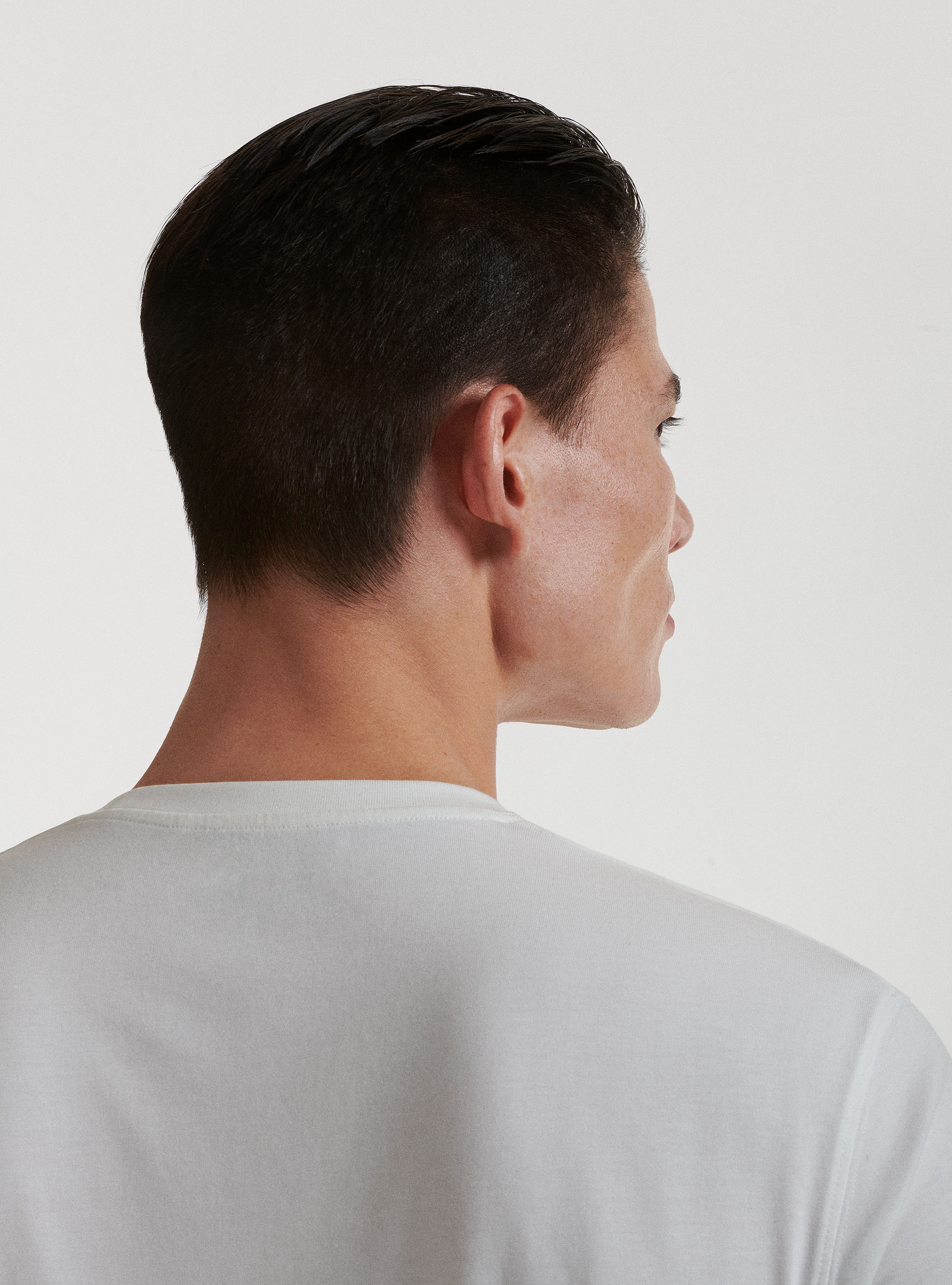 Camiseta de cuello redondo de algod&oacute;n Supima, BLANCO