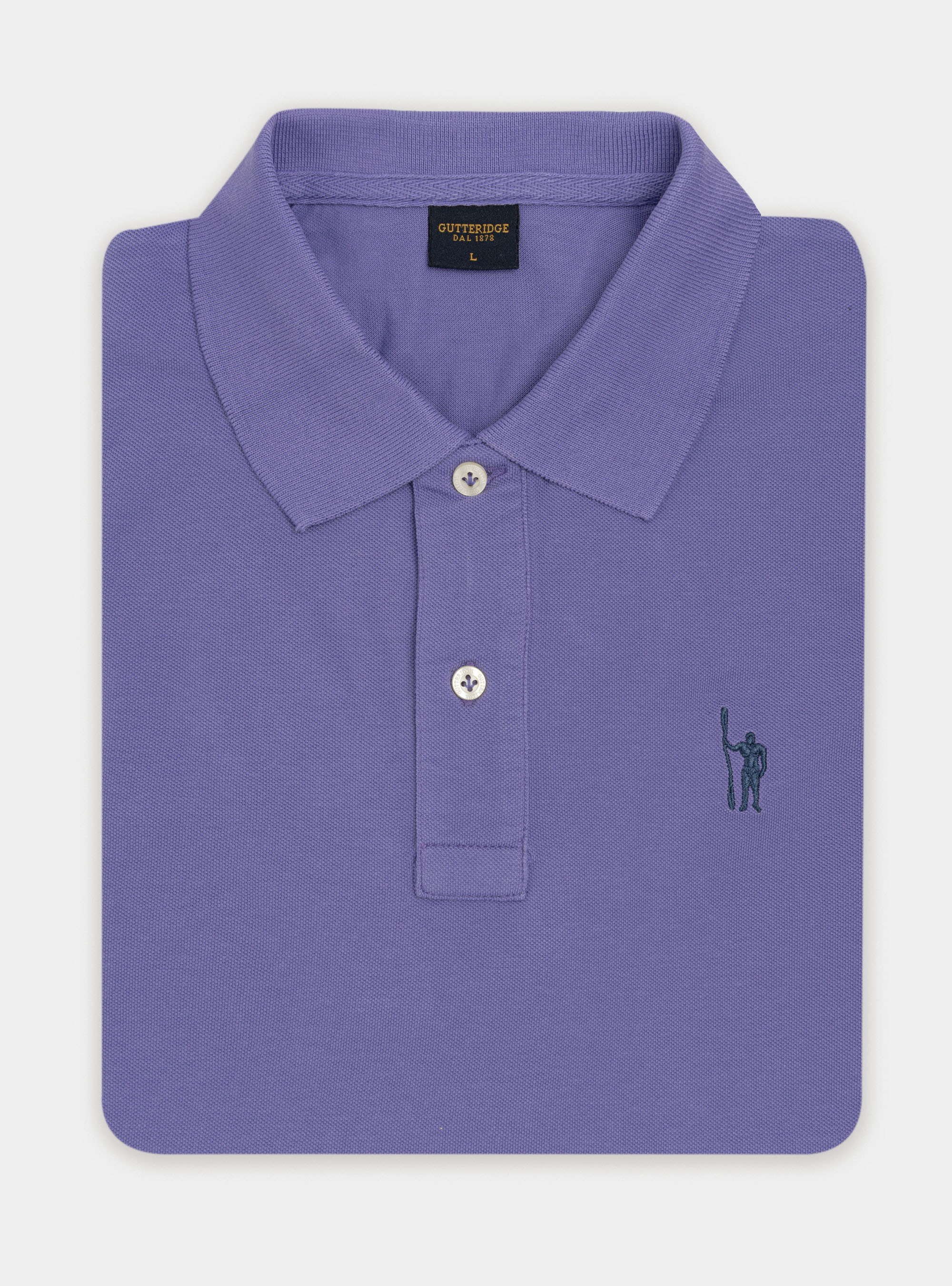 Polo de piqu&eacute; con bordado, 0463C LILLA