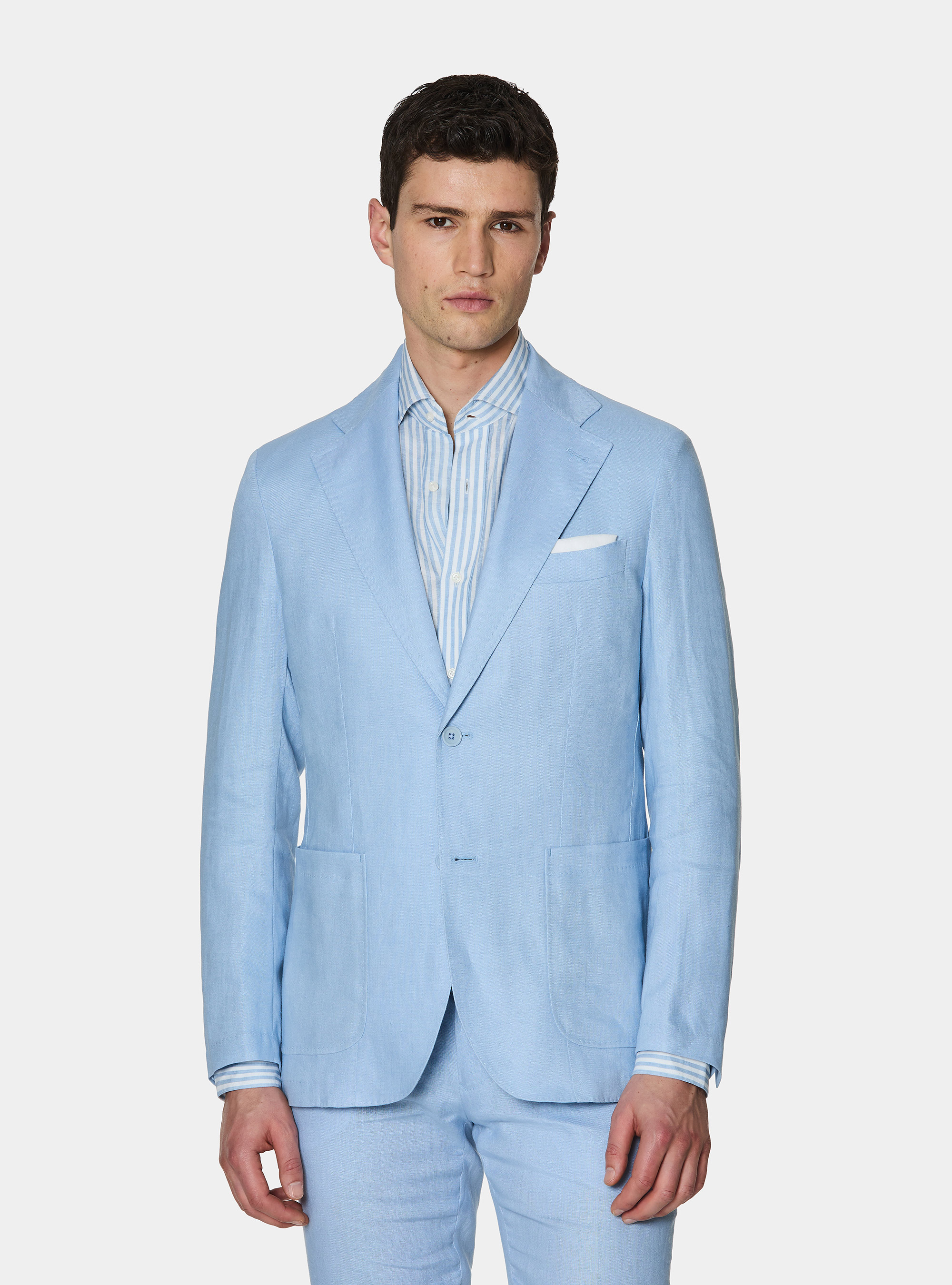 Pure linen suit blazer, 0266C AZZURRO