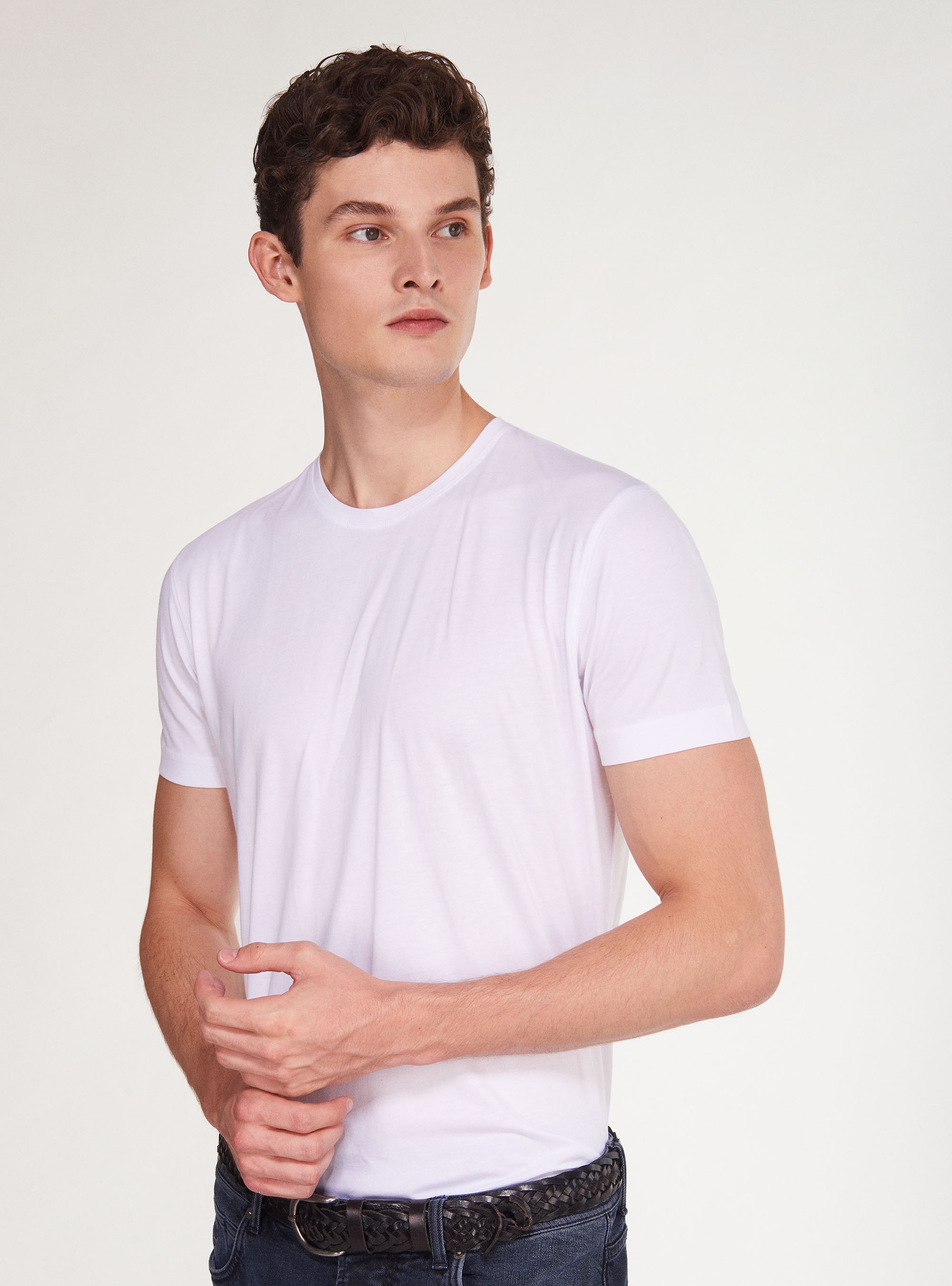 Supima cotton jersey t-shirt, WHITE
