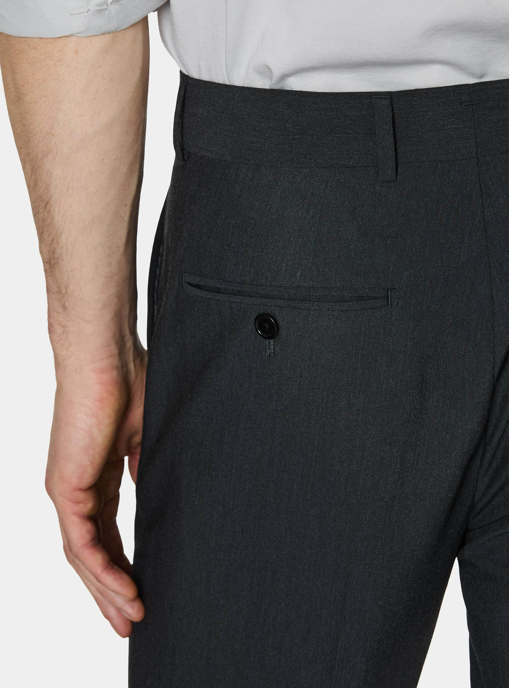 Slim-fit suit trousers, ASPHALT GREY