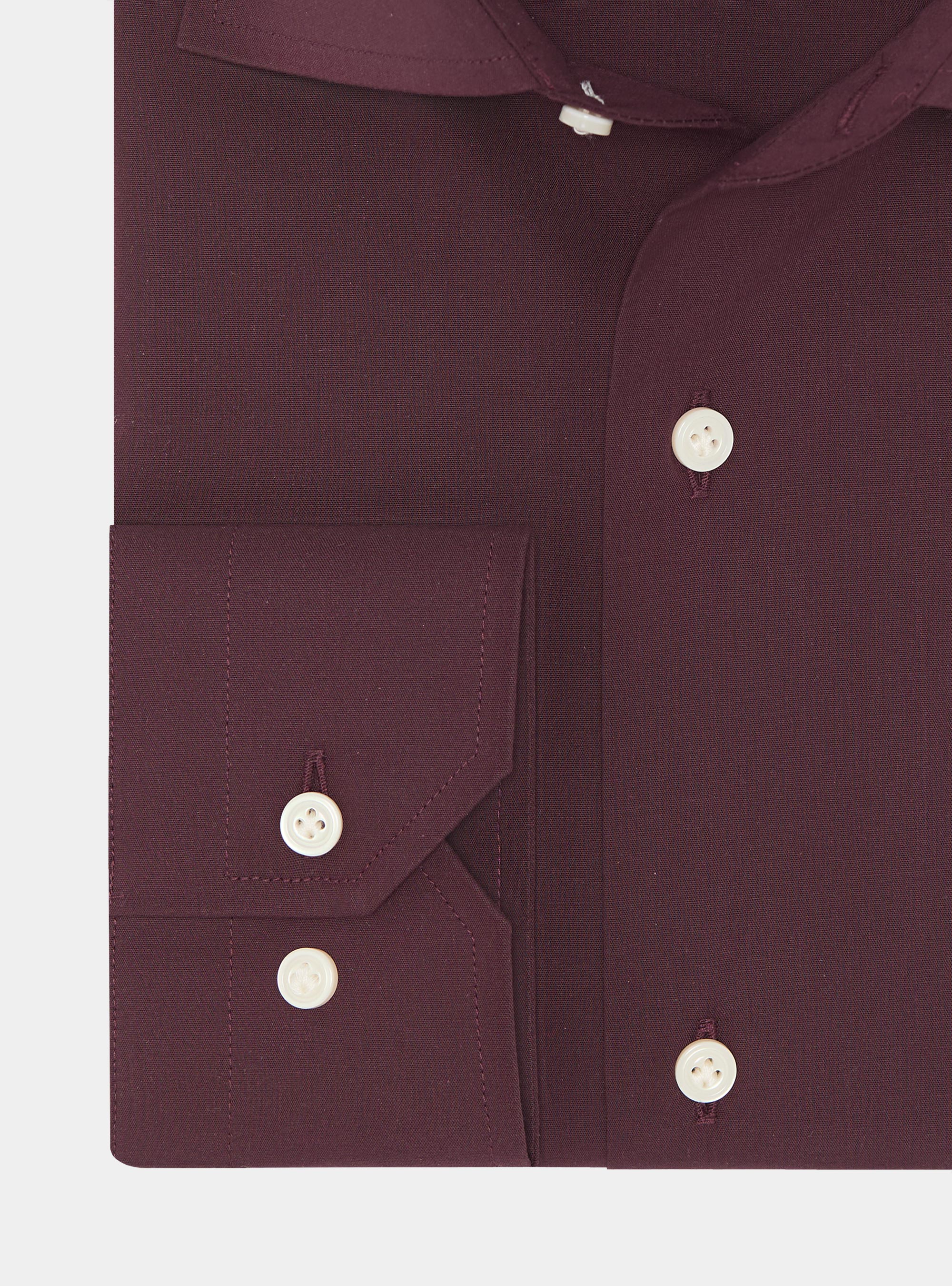 Camisa de popel&iacute;n de algod&oacute;n el&aacute;stico, BURDEOS