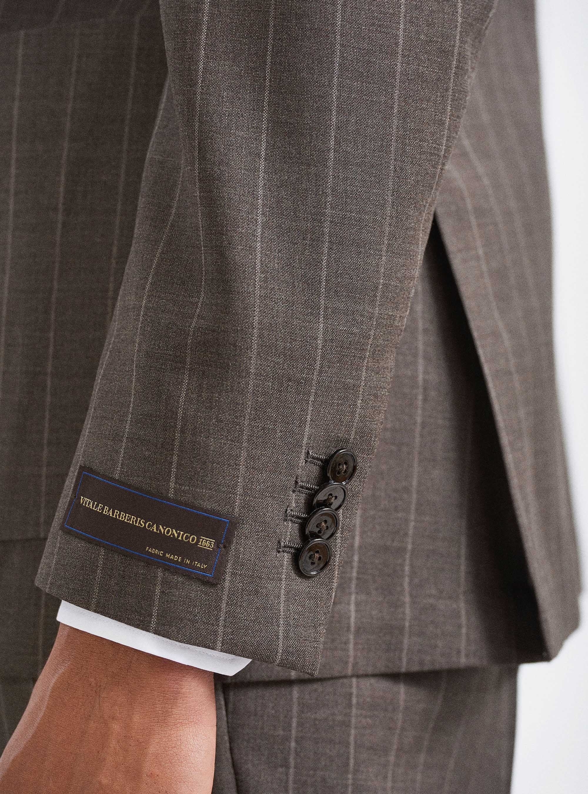 Anzugsjacke aus reiner Wolle mit Nadelstreifen aus Vitale Barberis Canonico, MARRONE 0507C