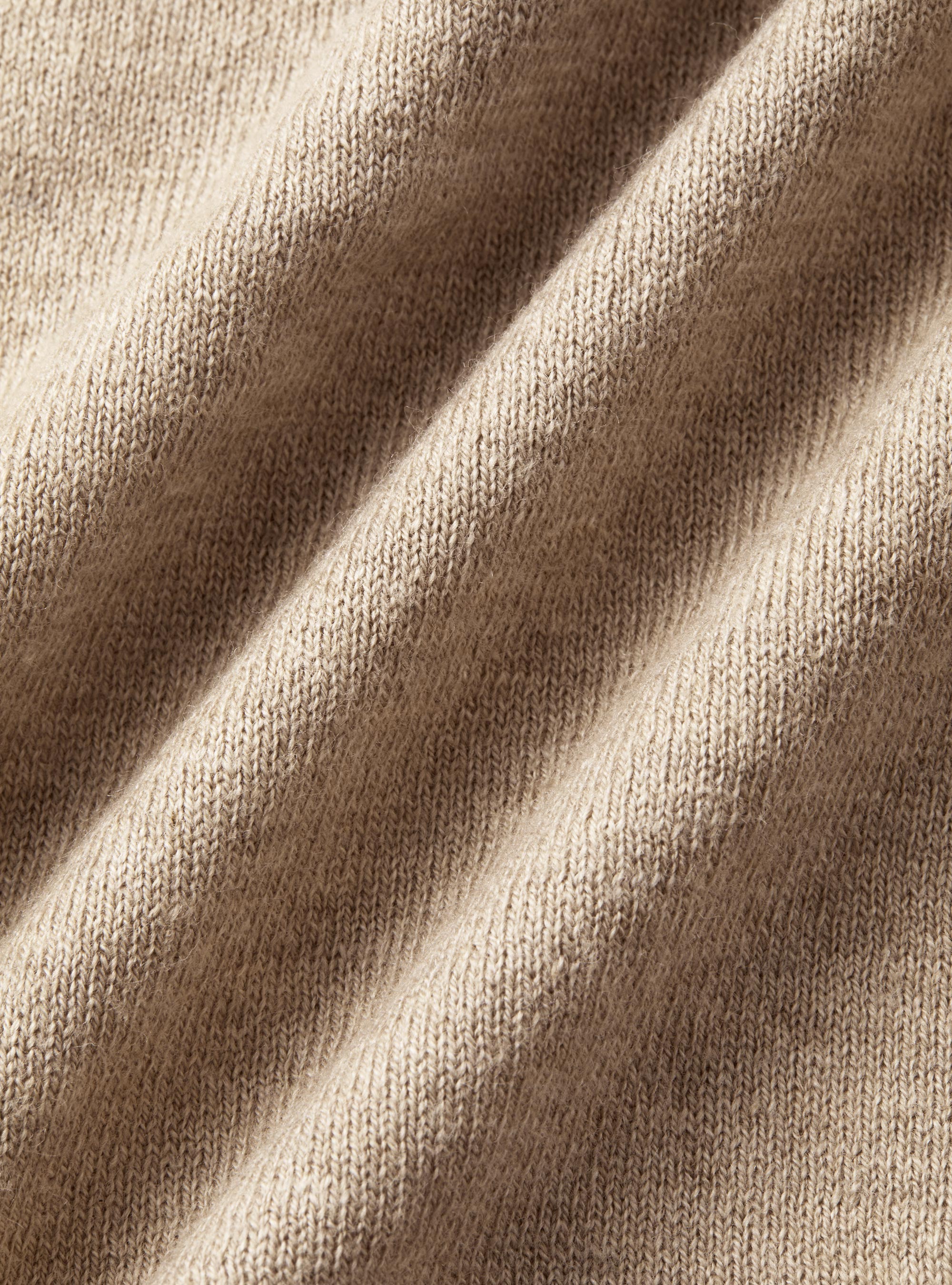 Double-breasted cotton and cashmere knit gilet, SAND
