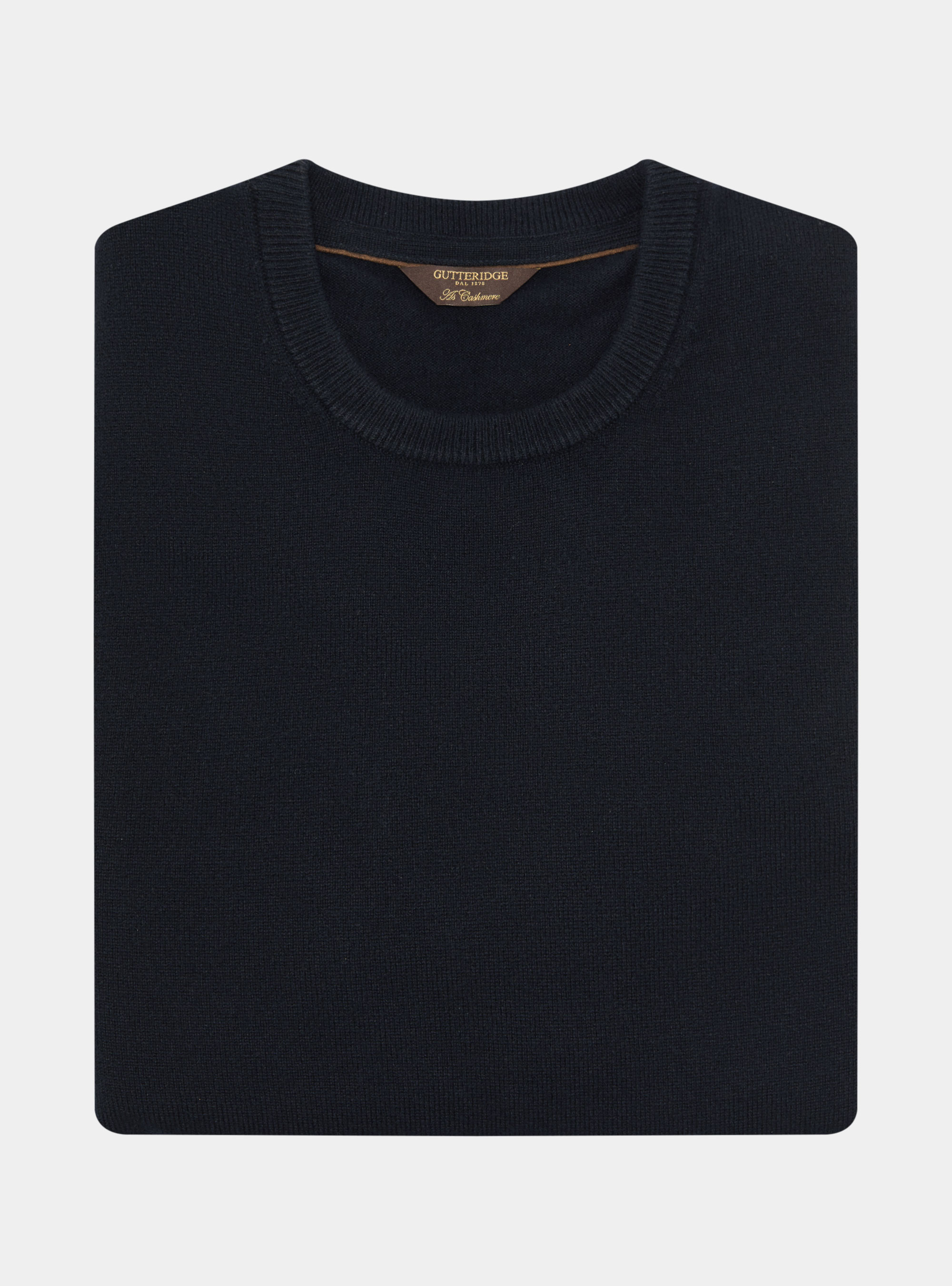 Maglia girocollo in lana lambswool e cashmere, BLU NAVY