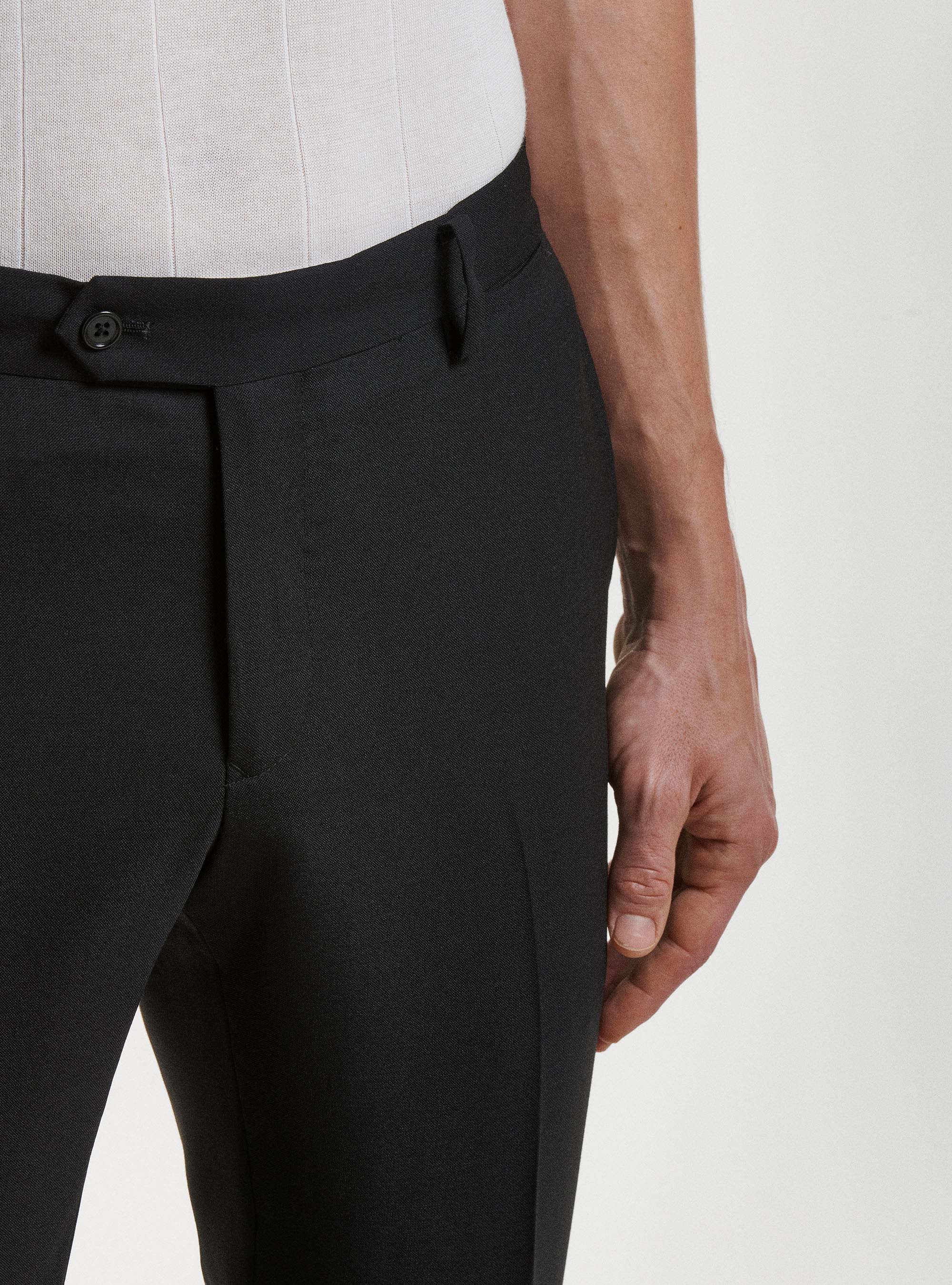 Pure wool suit trousers Vitale Barberis Canonico, BLACK