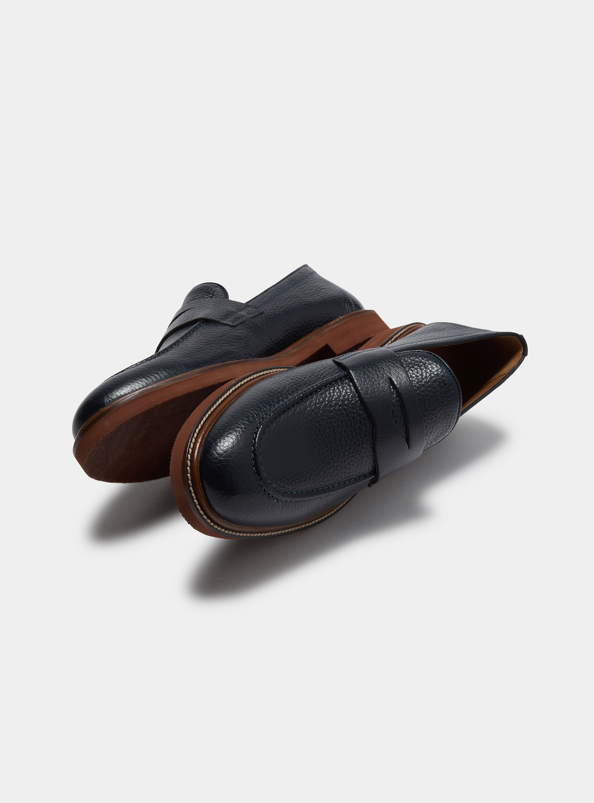 Soft leather loafers, NAVY BLUE