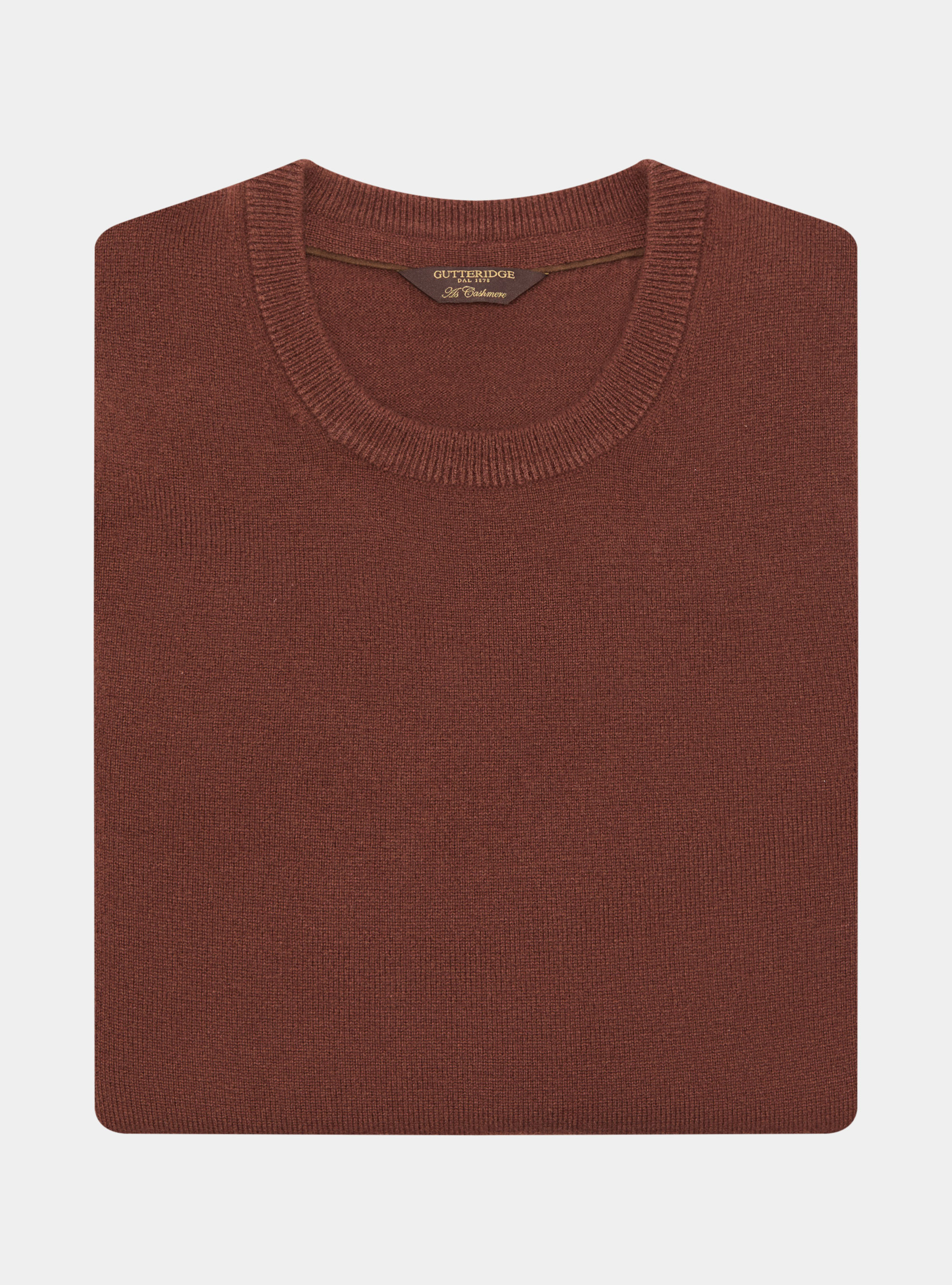 Maglia girocollo in lana lambswool e cashmere, 0396C MATTONE