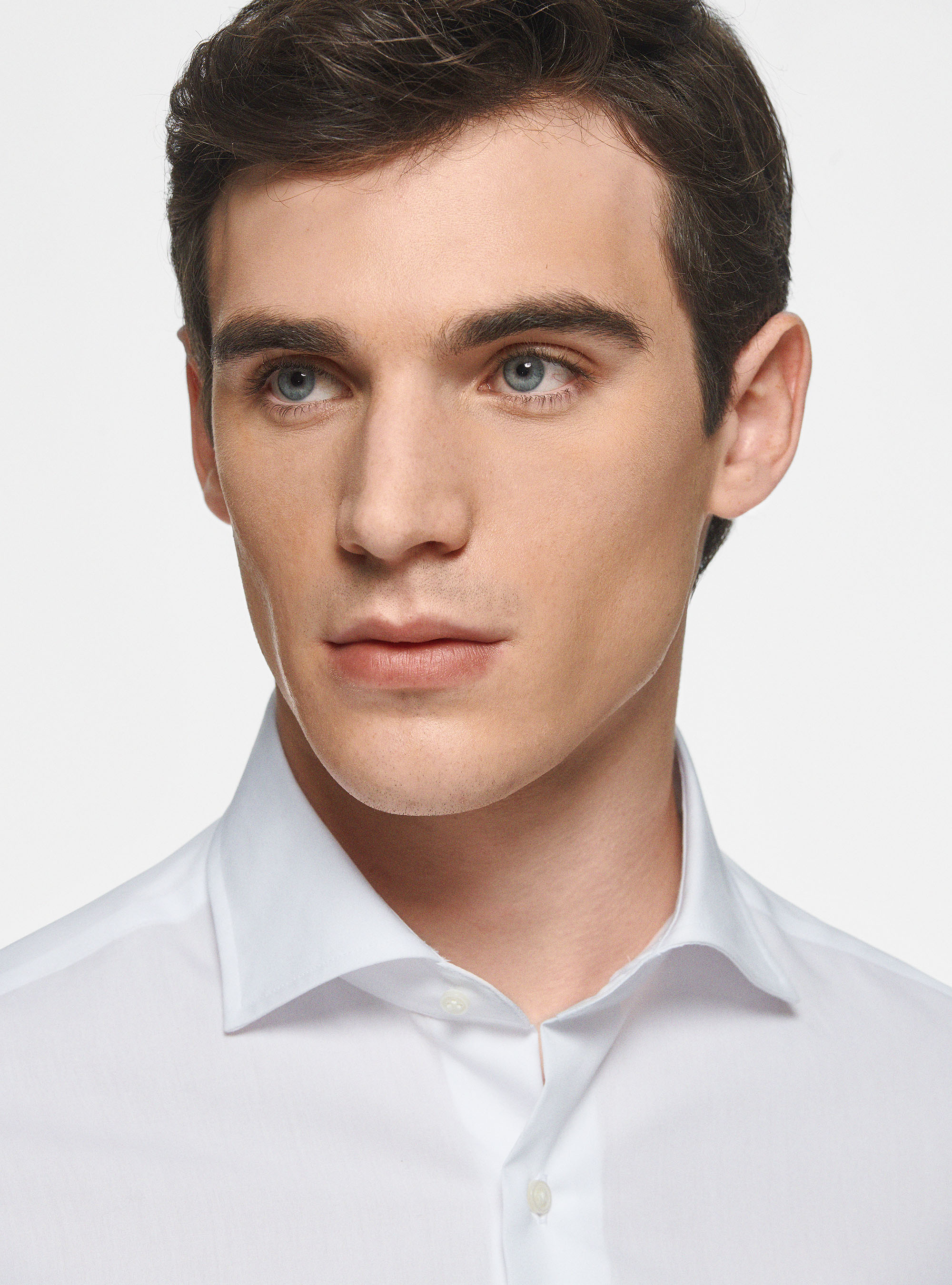 Chemise en coton fil &agrave; fil, BLANC
