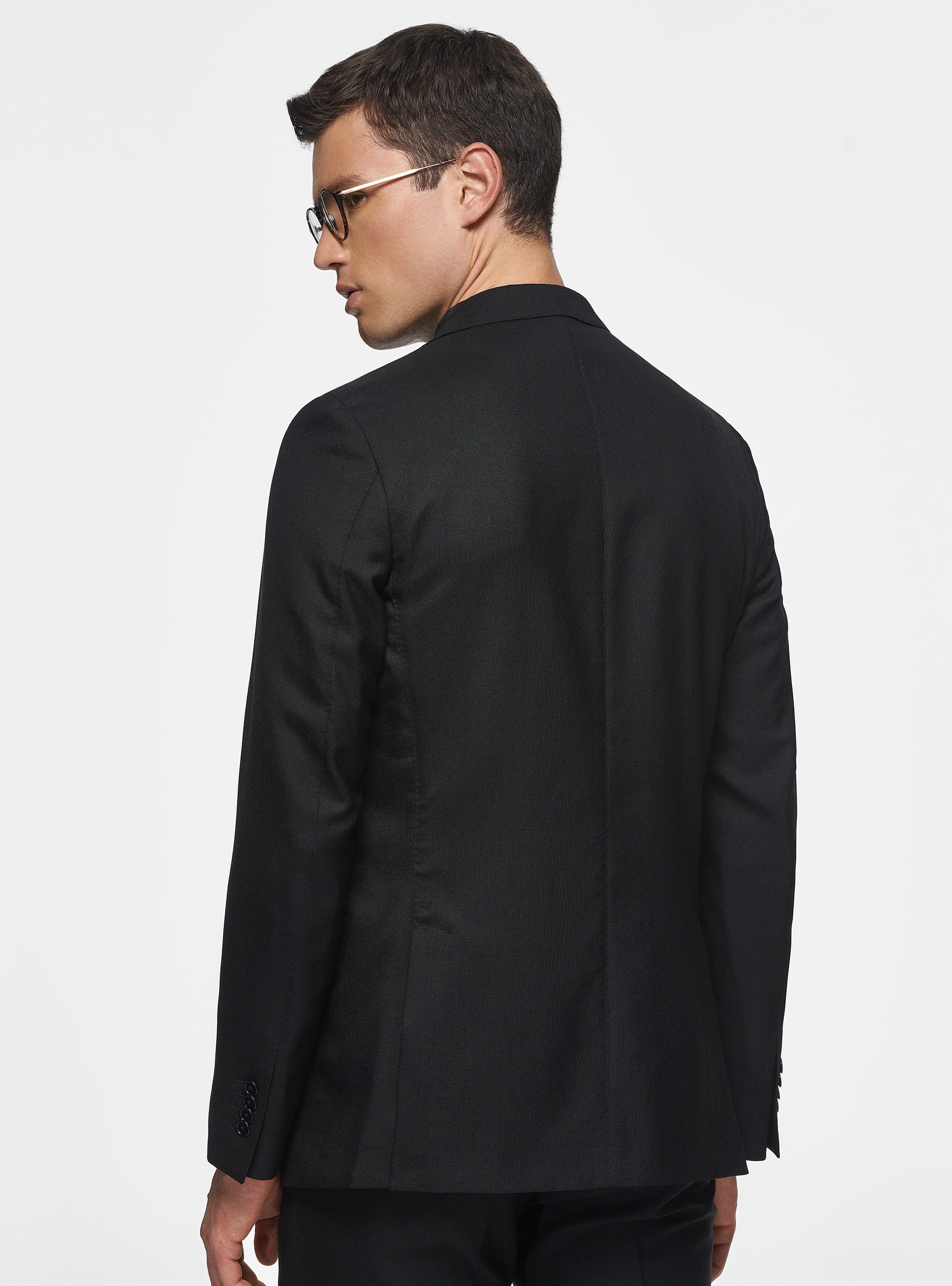 Veste en pure laine Vitale Barberis Canonico, NOIR