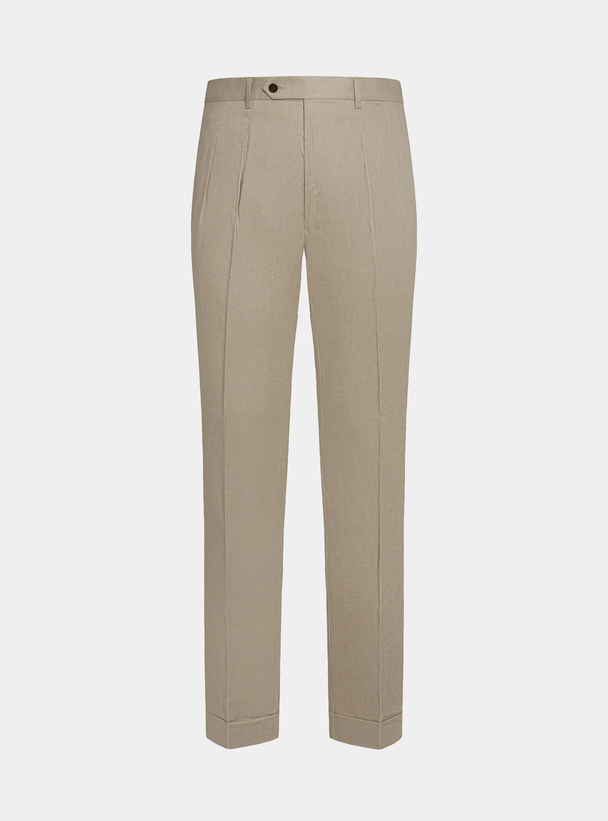 Pure linen double pleat trousers, MUD