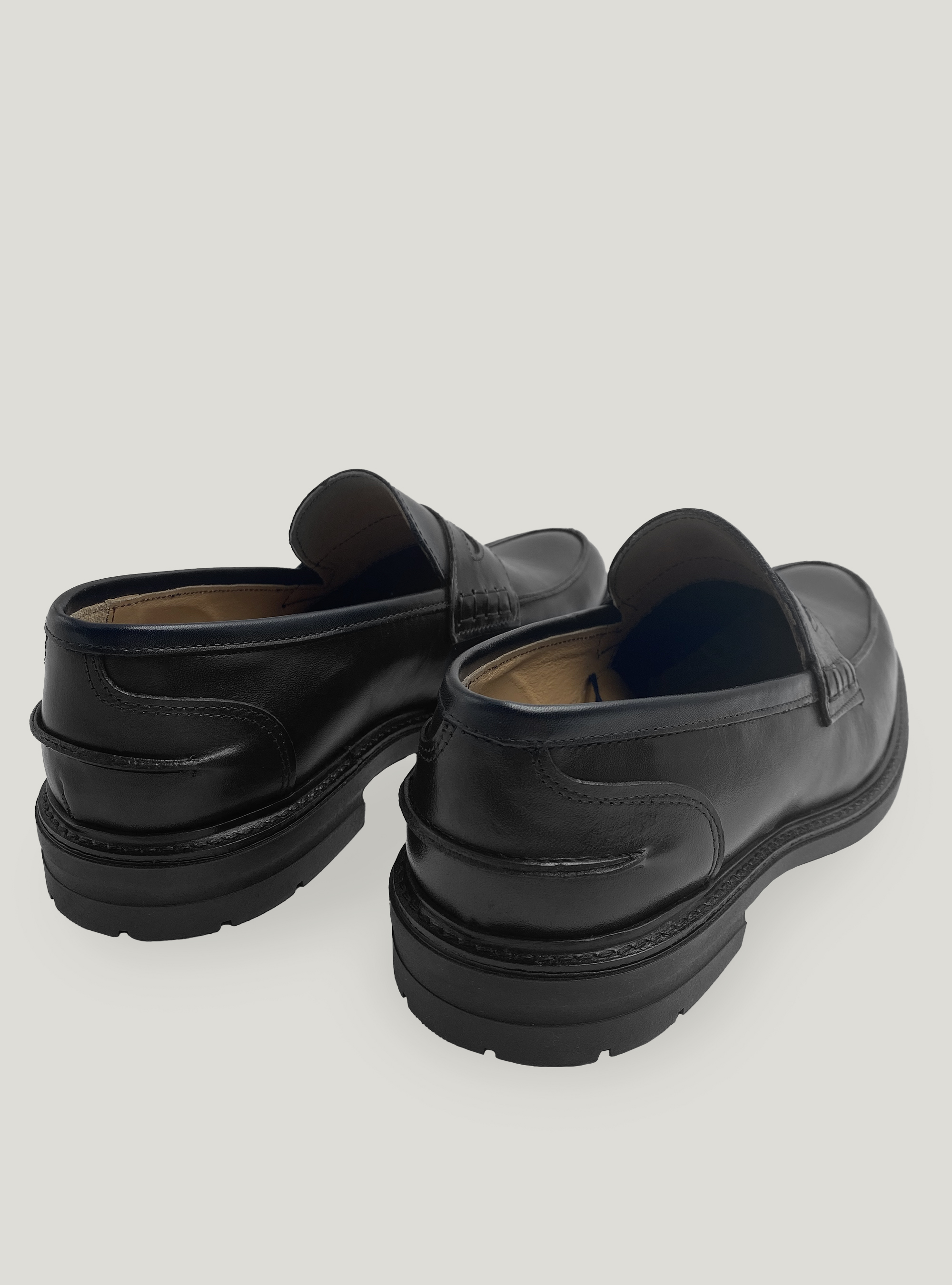 Leather moccasins, BLACK