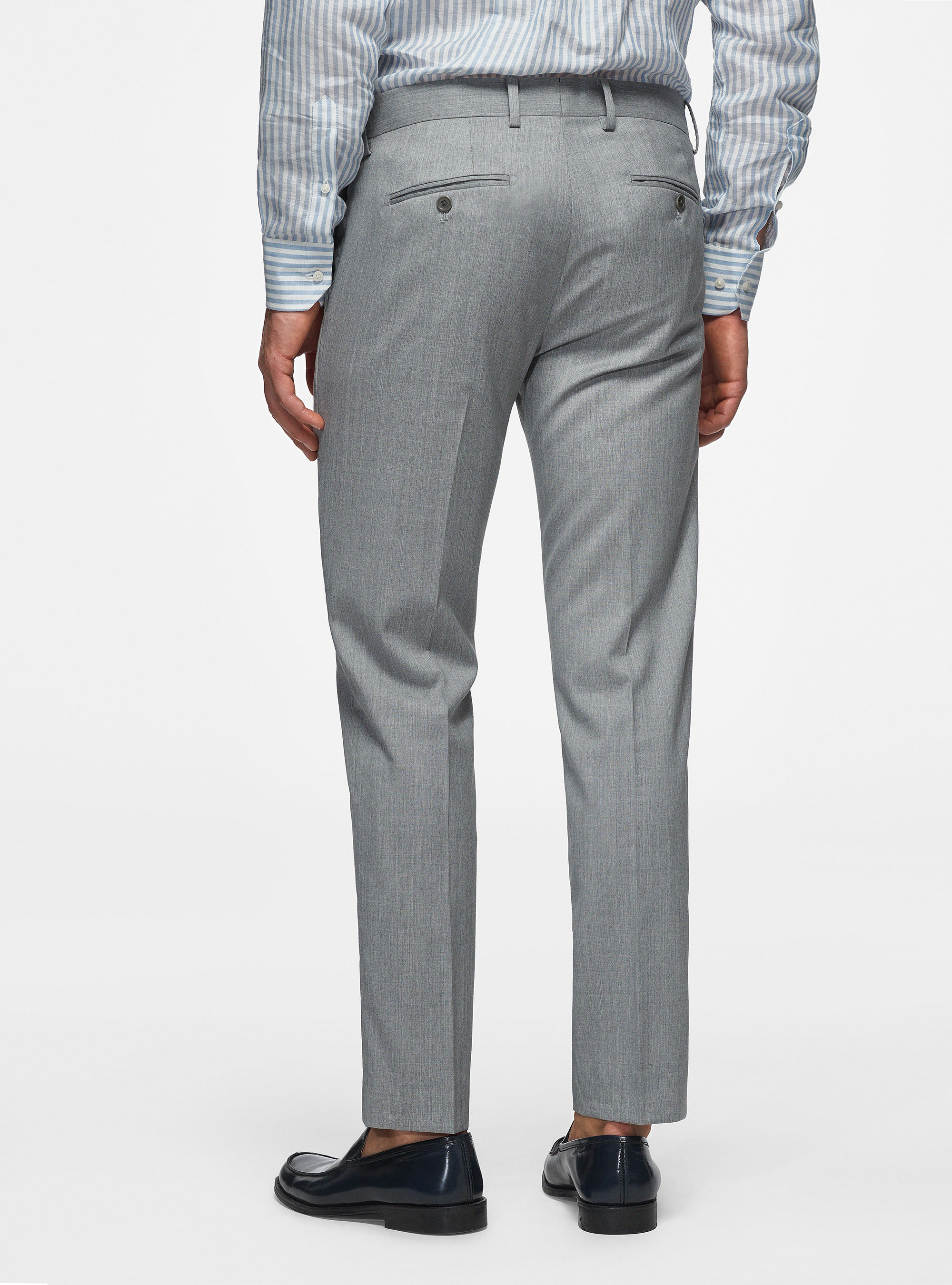 Trousers in pure 110's superfine wool, LIGHT GREY MELANGE