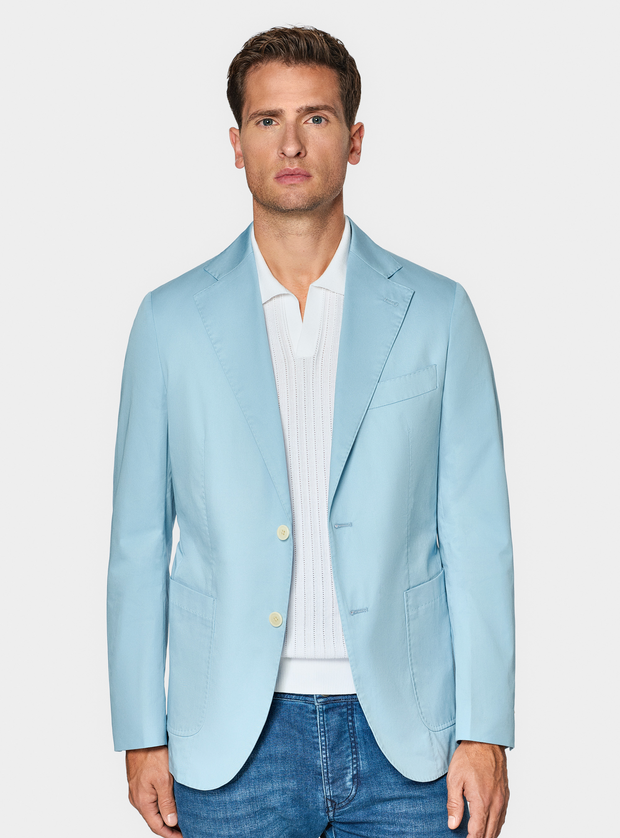 Veste en popeline de coton, BLEU CIEL