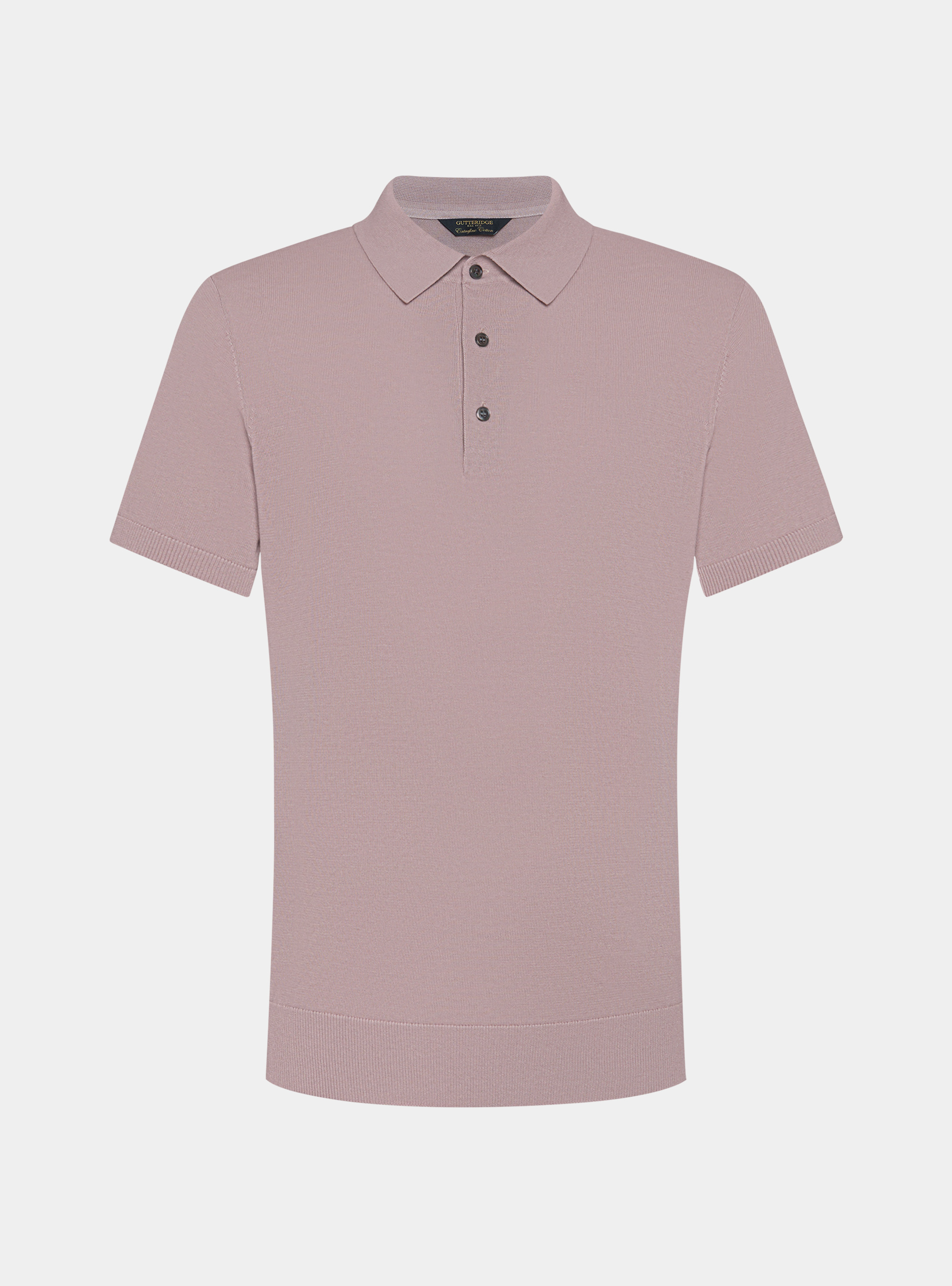 Extra-fine cotton knit polo shirt, 0441C ROSA SCURO