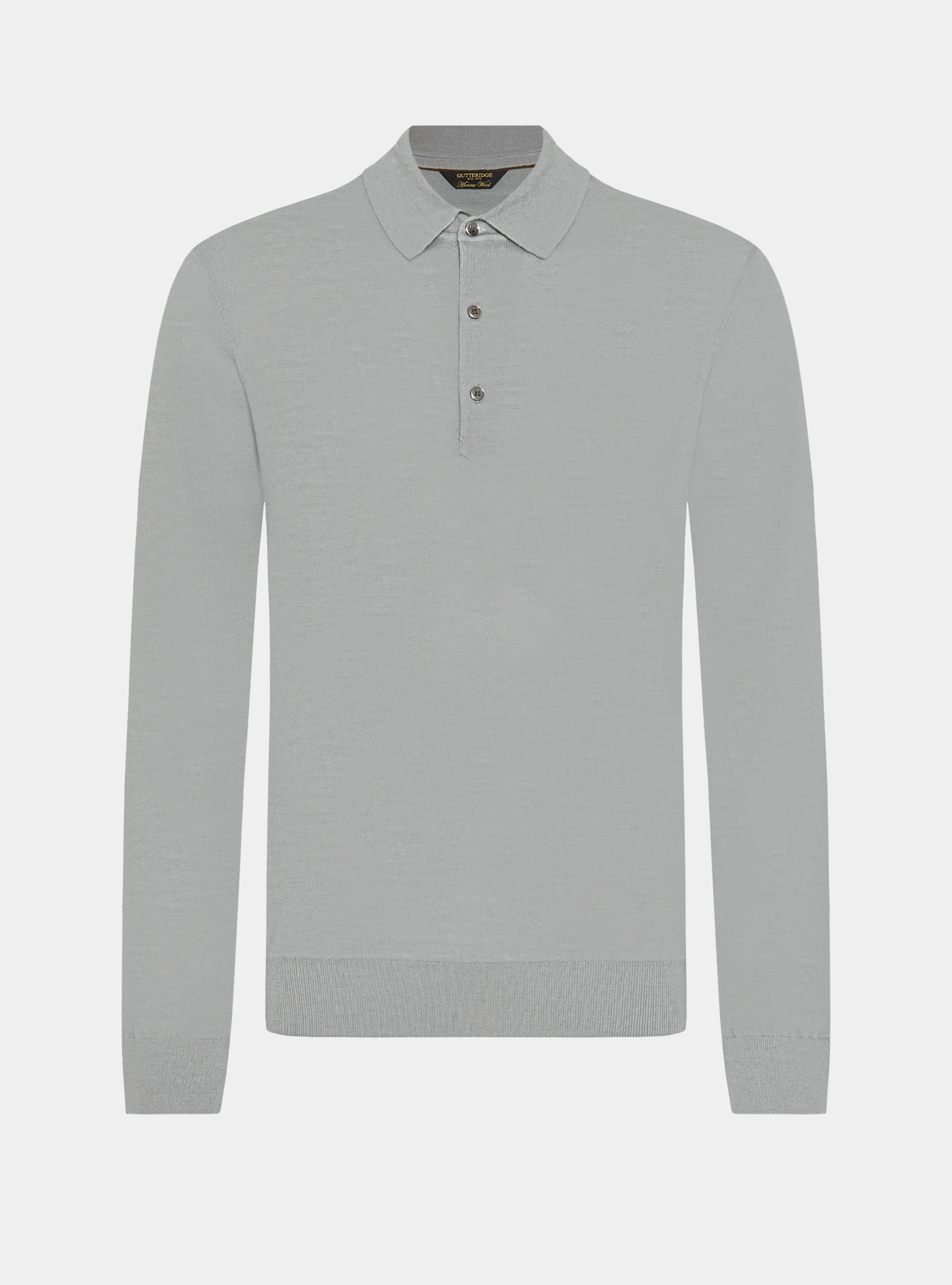 Extra-fine merino wool polo shirt, GREY
