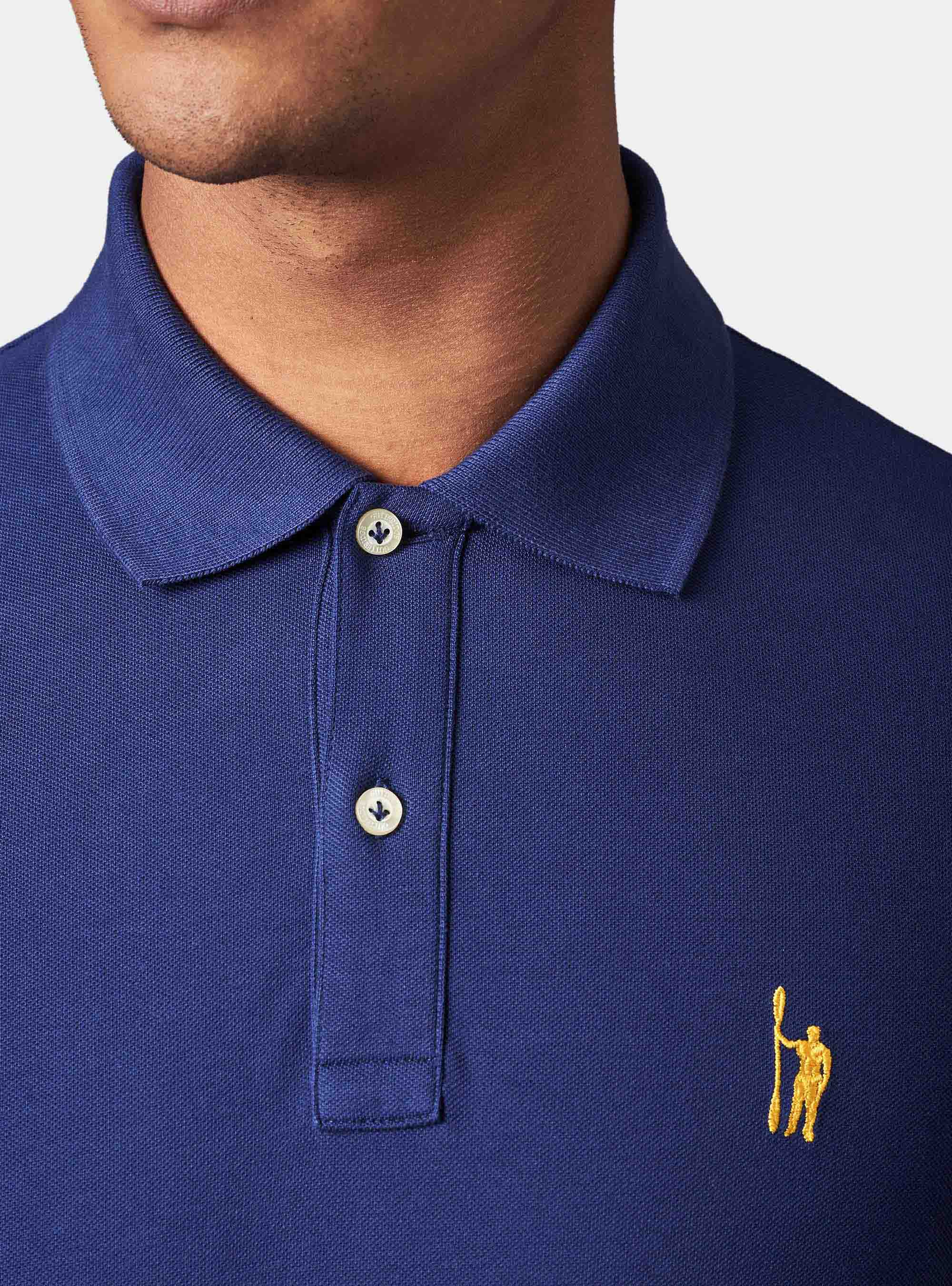 Polo basica in piquet, BLU