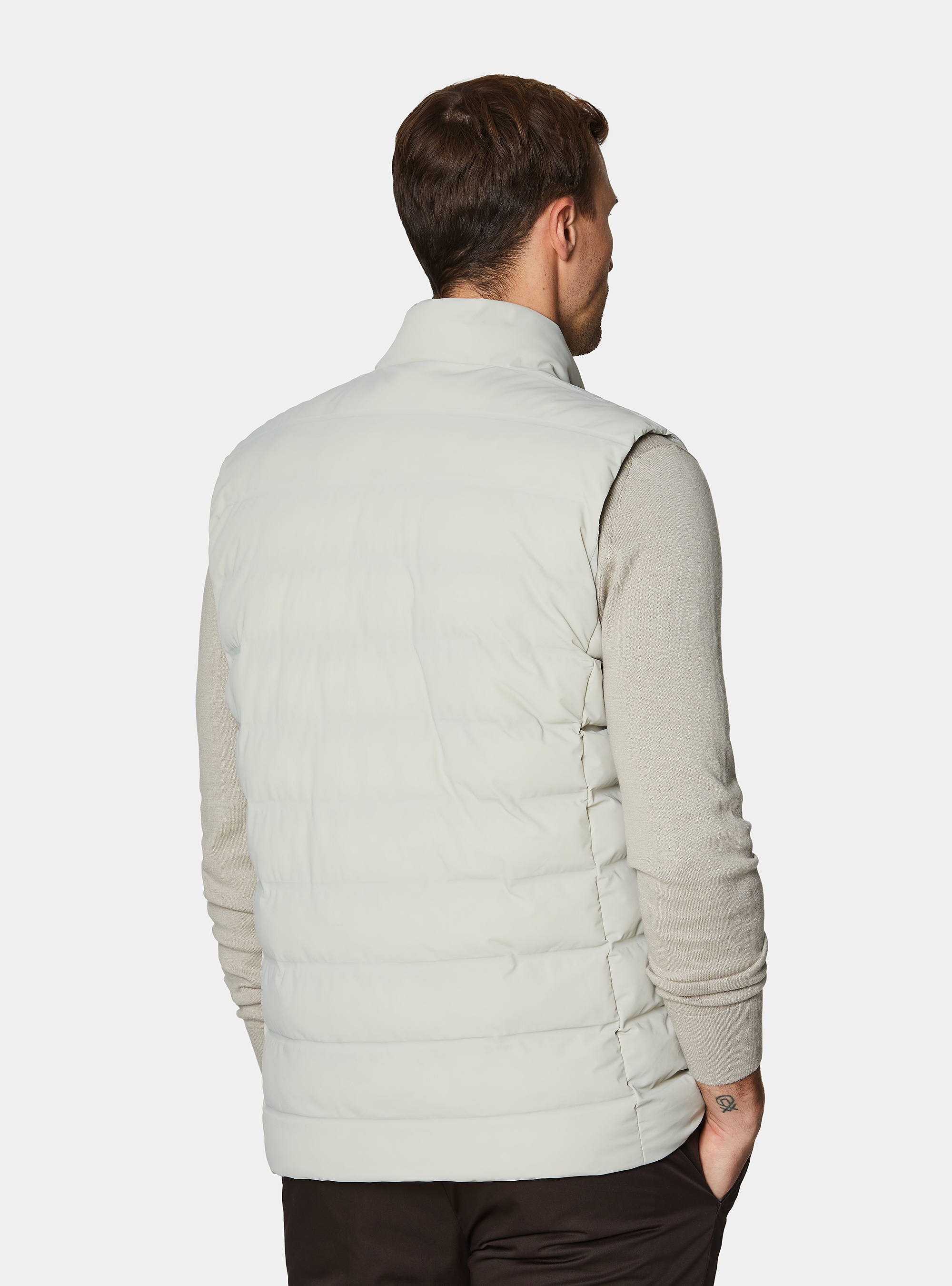 Quilted sleeveless, ECRU