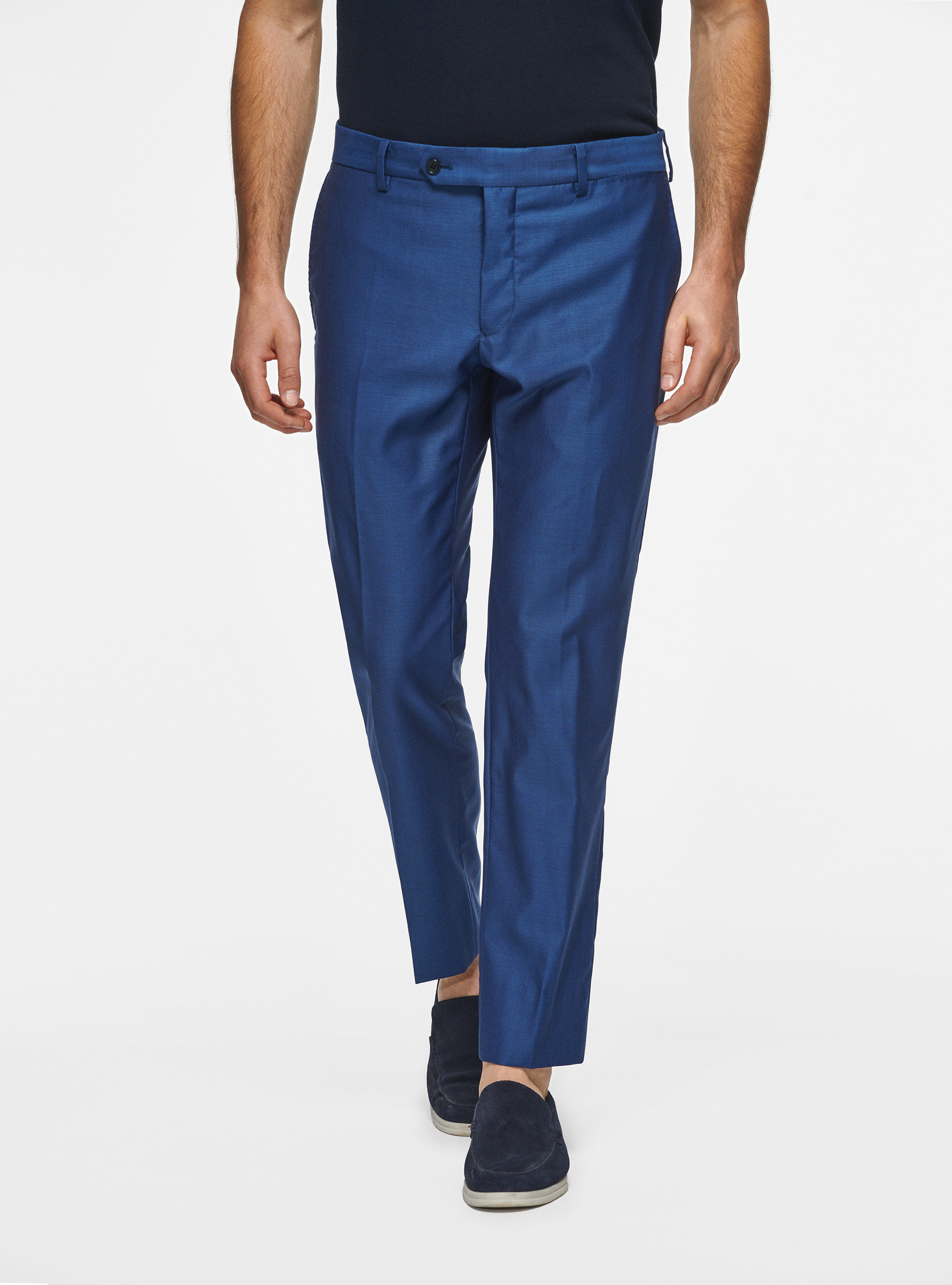 Pantaloni in pura lana superfine 110's, BLU