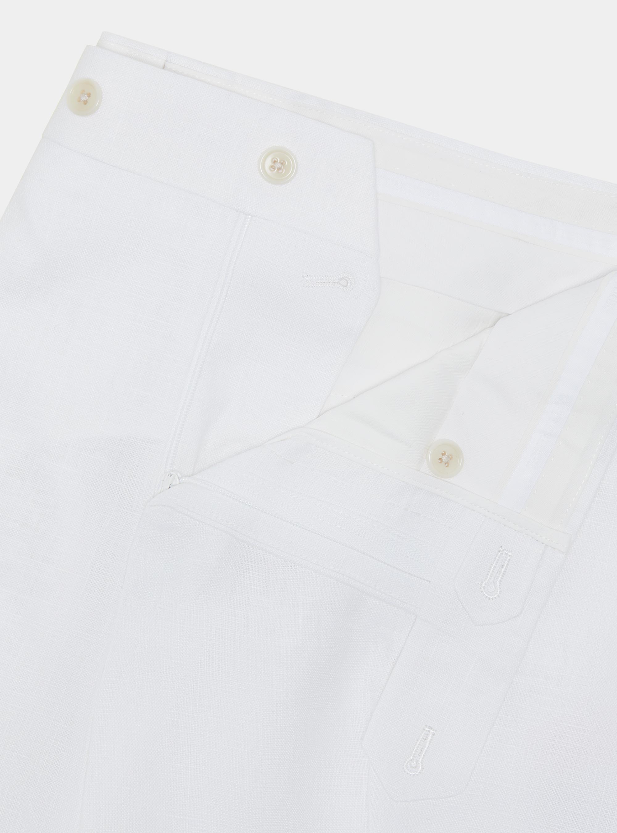 Pantalon de costume en pur lin, BLANC