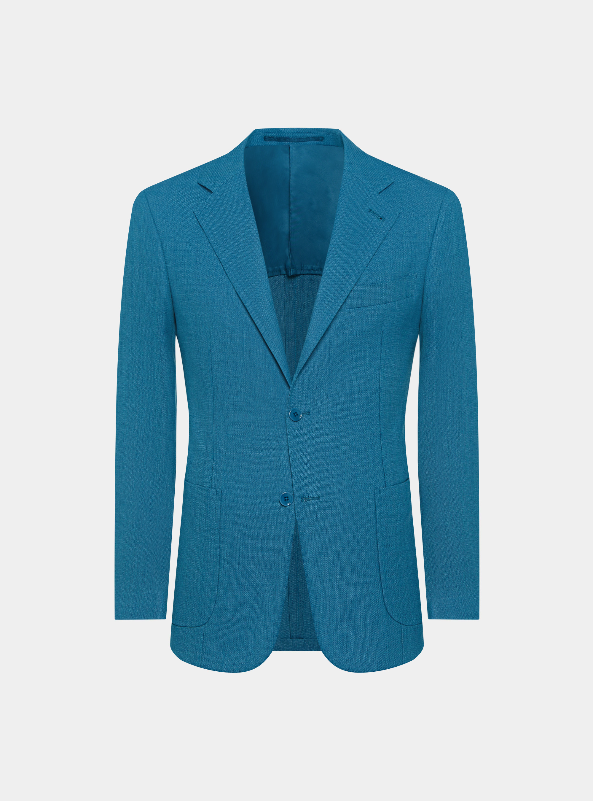 Jacke aus reiner Wolle mit Mikrotextur, 0229C PETROLIO