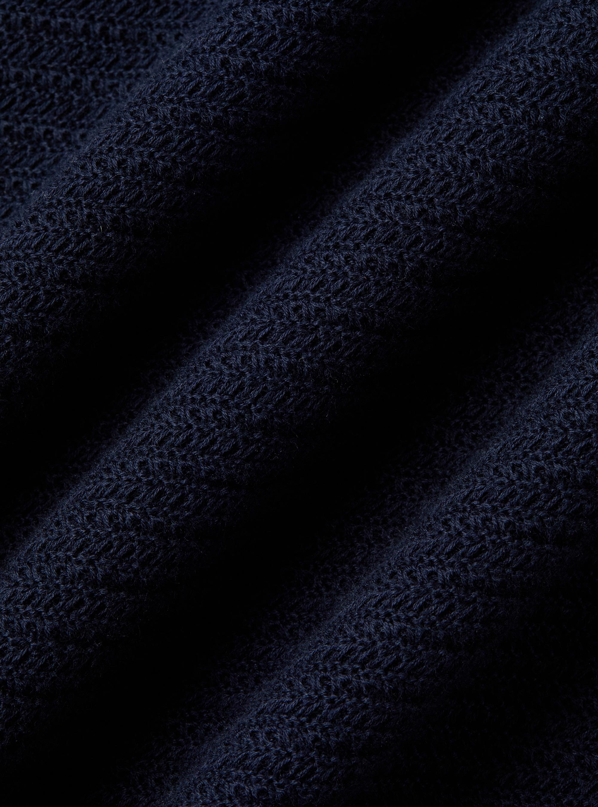 Strickpullover aus strukturierter Baumwolle, NAVY 0218C