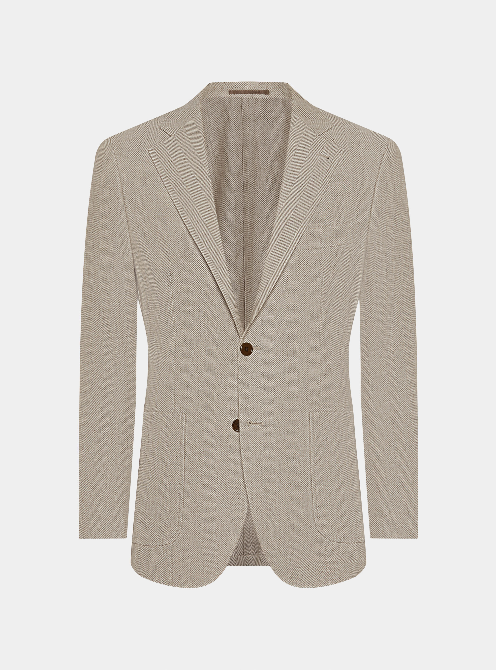 Herringbone blazer in linen and cotton, MULTICOLOR