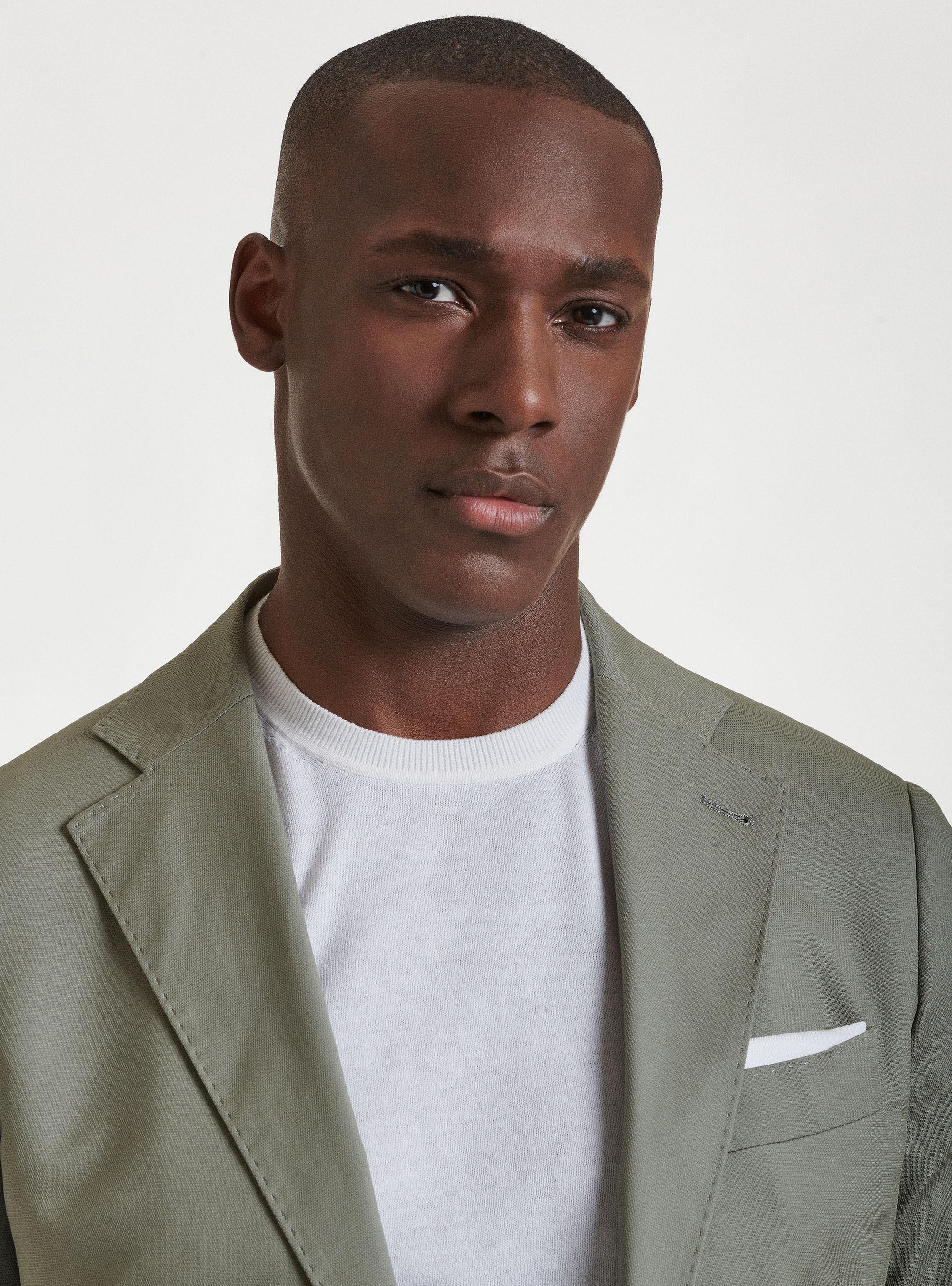 Armoured cotton suit blazer, SALVIA 0602C
