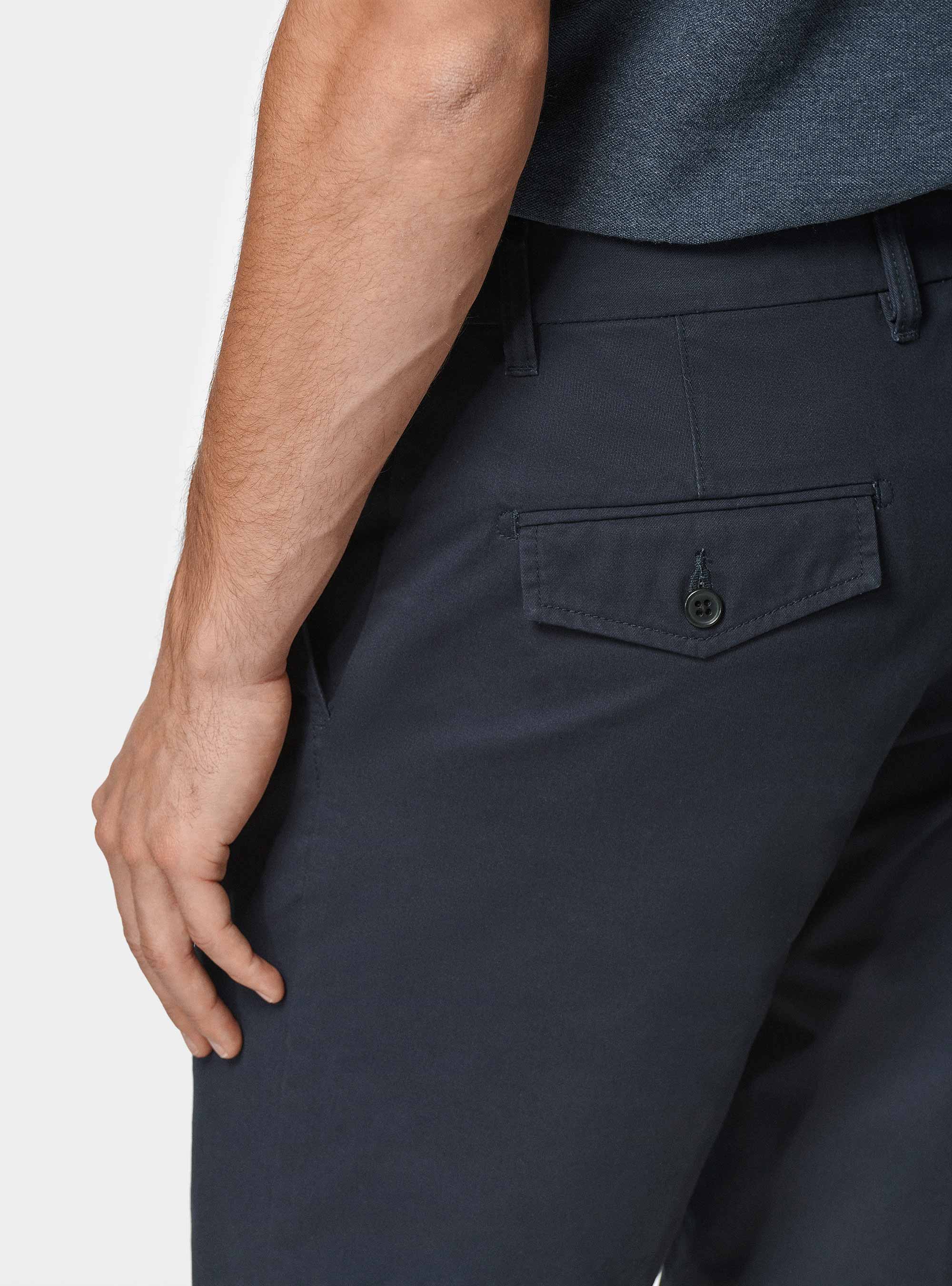 Bermuda en serg&eacute; de coton, BLEU MARINE