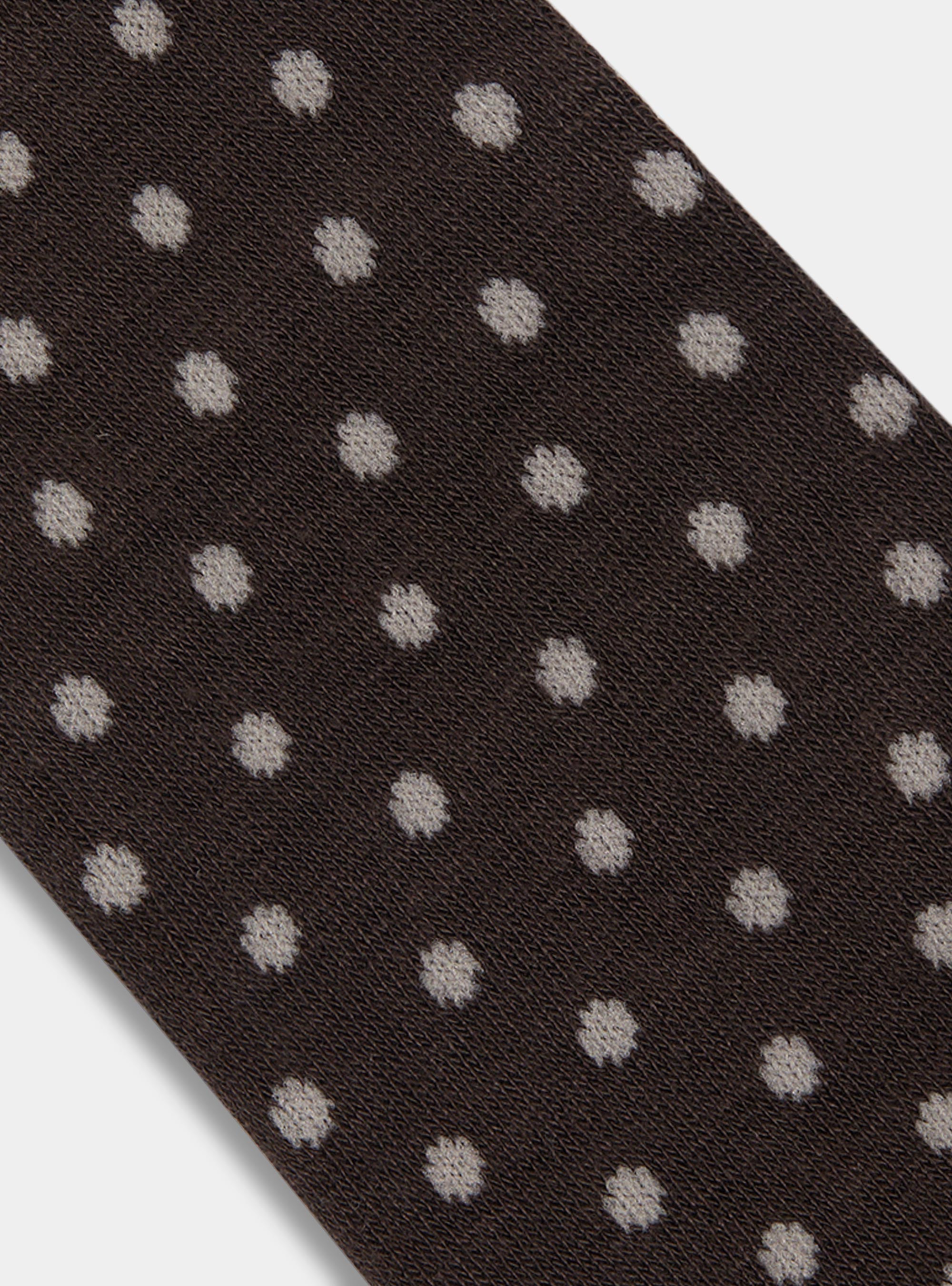 Chaussettes longues &agrave; pois et &agrave; rayures, MARRON
