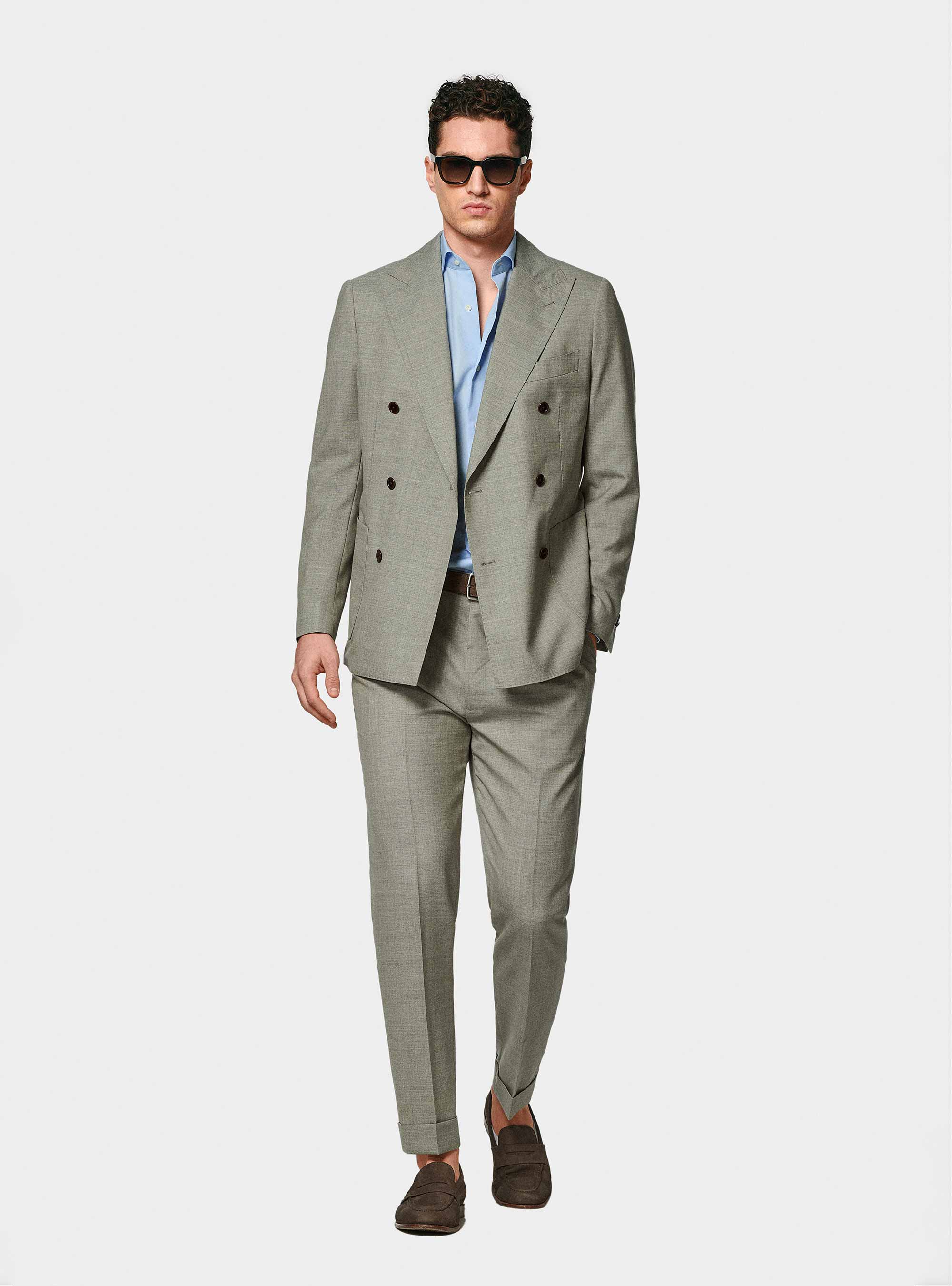 Giacca doppiopetto in pura lana Vitale Barberis Canonico, ECRU