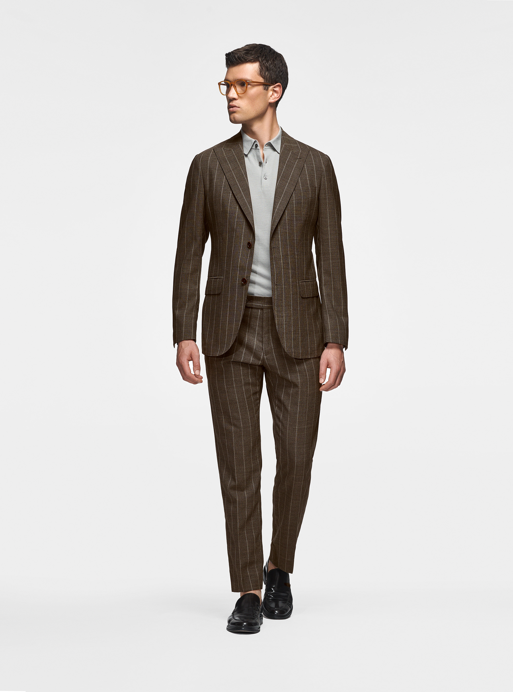 Pure wool pinstripe blazer, MUD