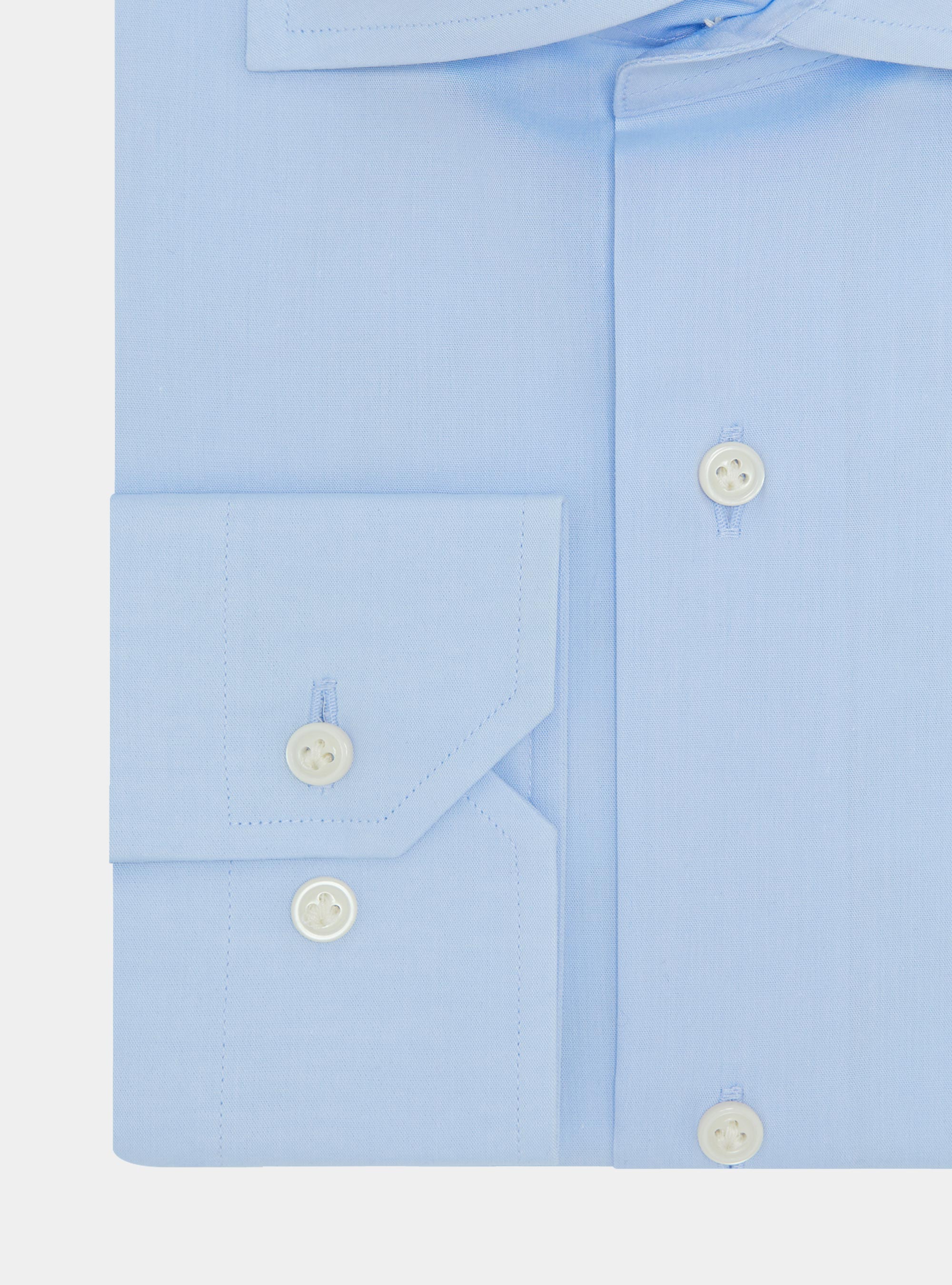 Camicia in popeline stretch, AZZURRO