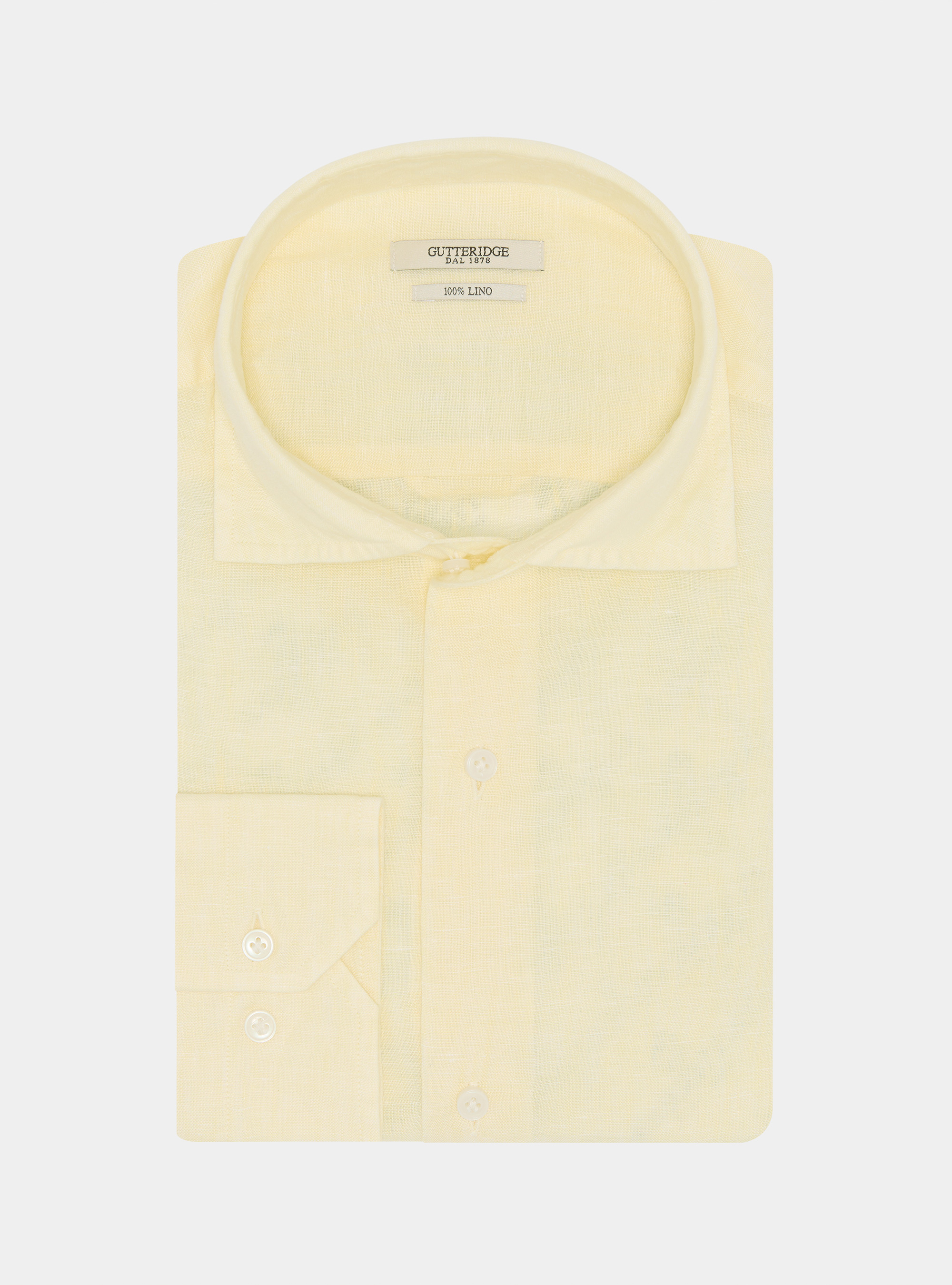 Hemd aus reinem Leinen, GIALLO CHIARO 0784C