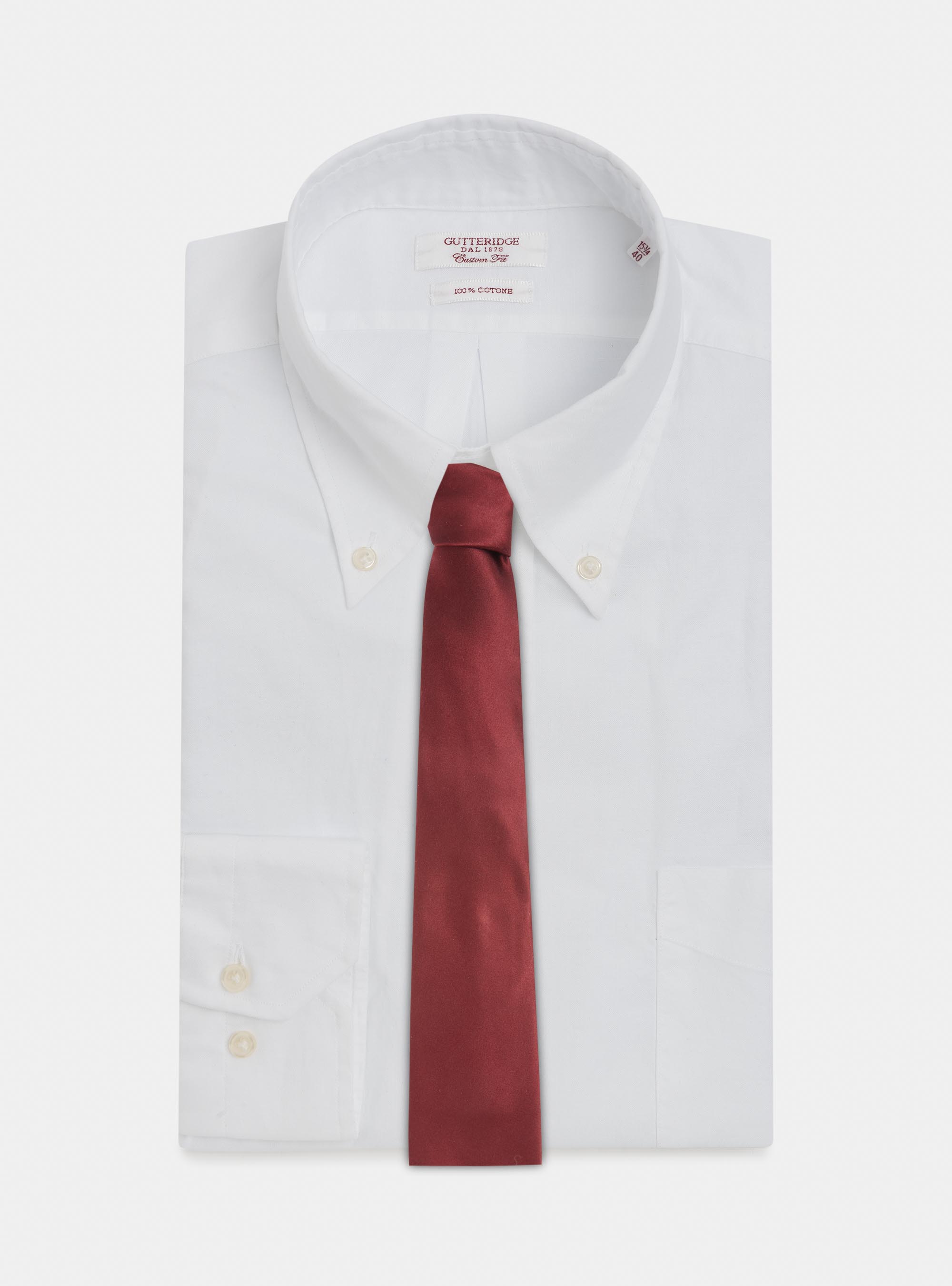 Solid-coloured silk tie, BORDEAUX