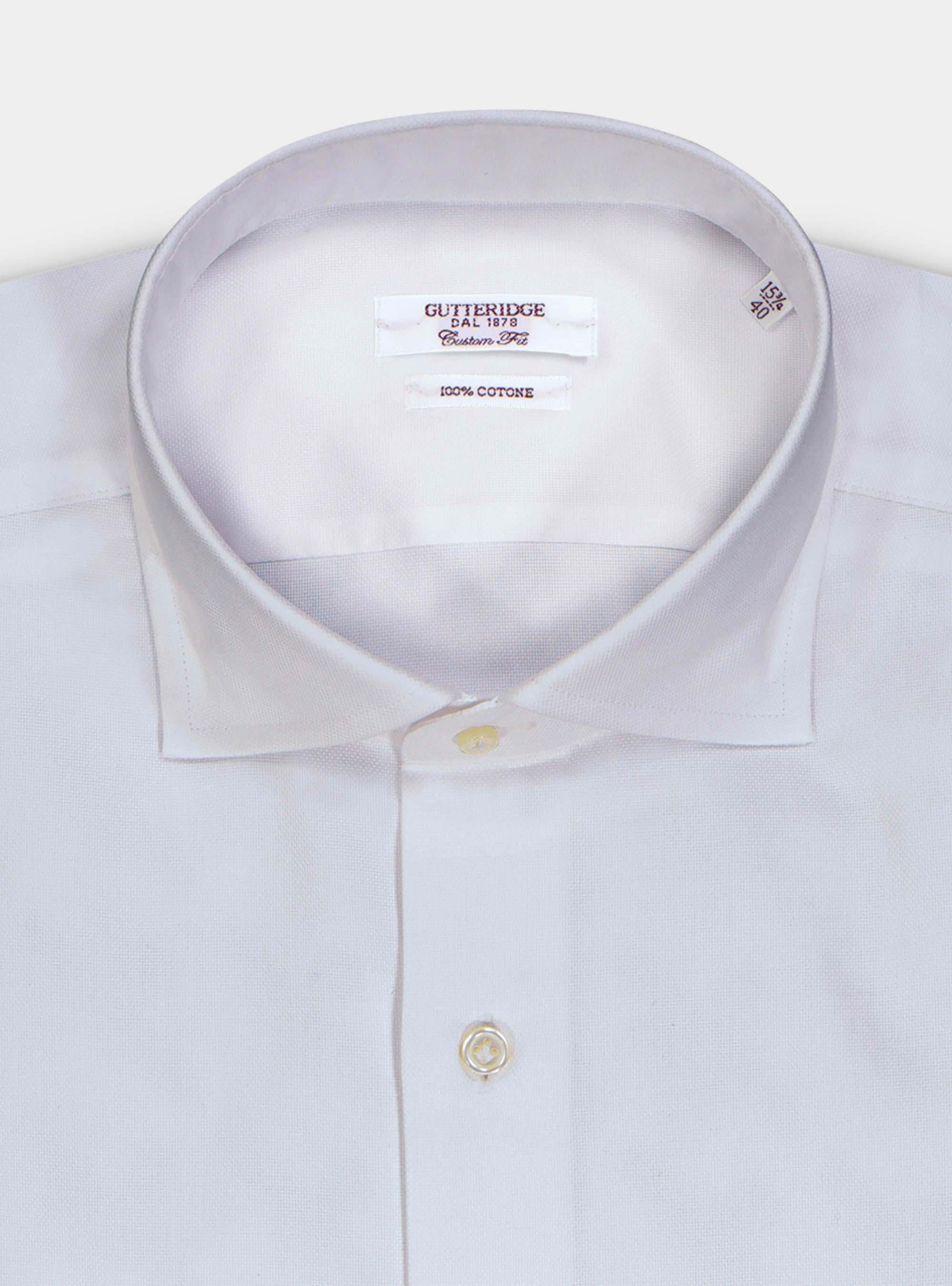 Camicia custom in cotone armaturato, BIANCO