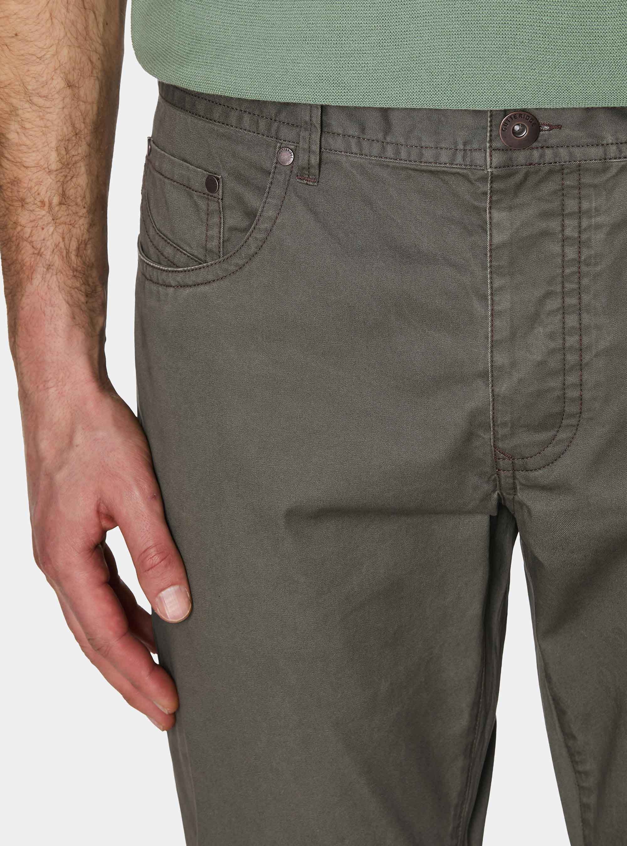 Slim fit cotton trousers, MILITARE 0609C