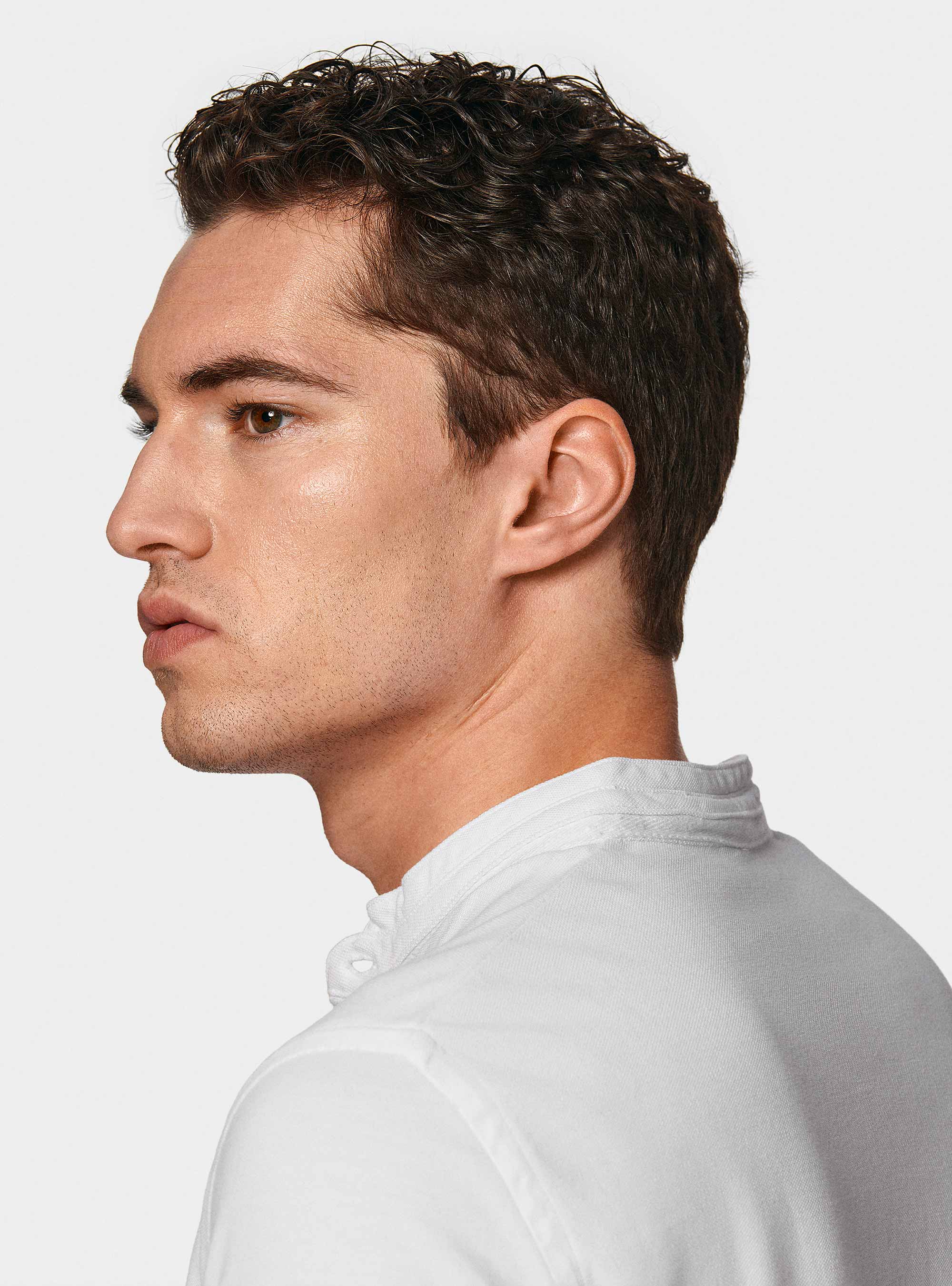 Polo de piqu&eacute; coreano, BLANCO